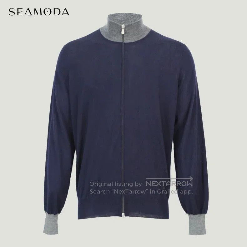 Brunello Cucinelli Brunello Cucinelli Men's Blue Knit Sweater. Size US L / EU 52-54 / 3 - 1 Thumbnail