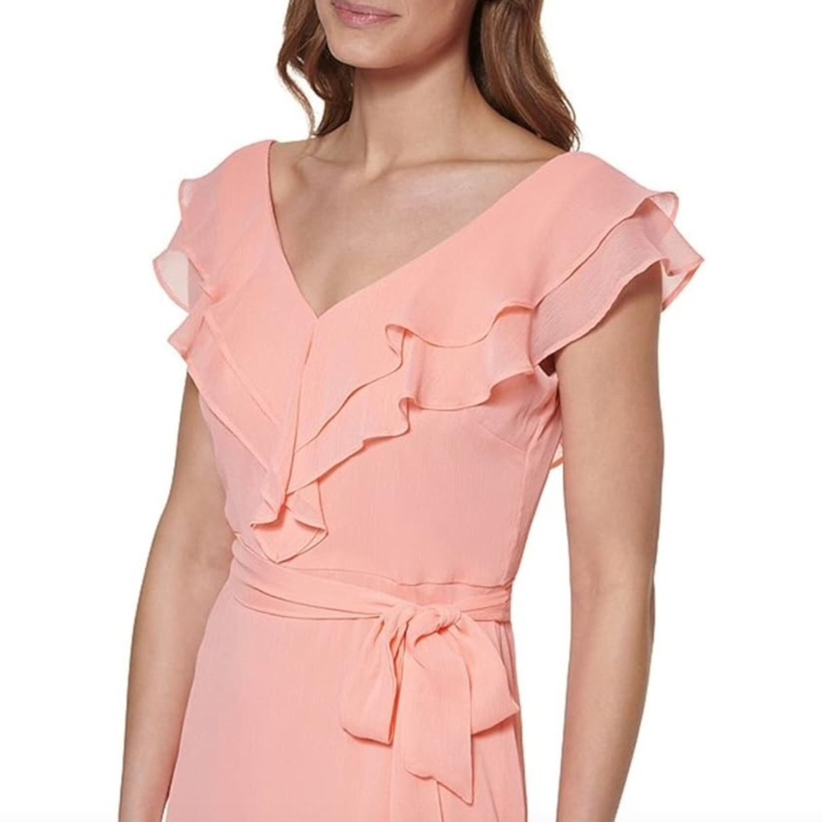 DKNY NWT DKNY Double Ruffled Chiffon Dress - 2 Size XS / US 0-2 / IT 36-38 - 3 Thumbnail