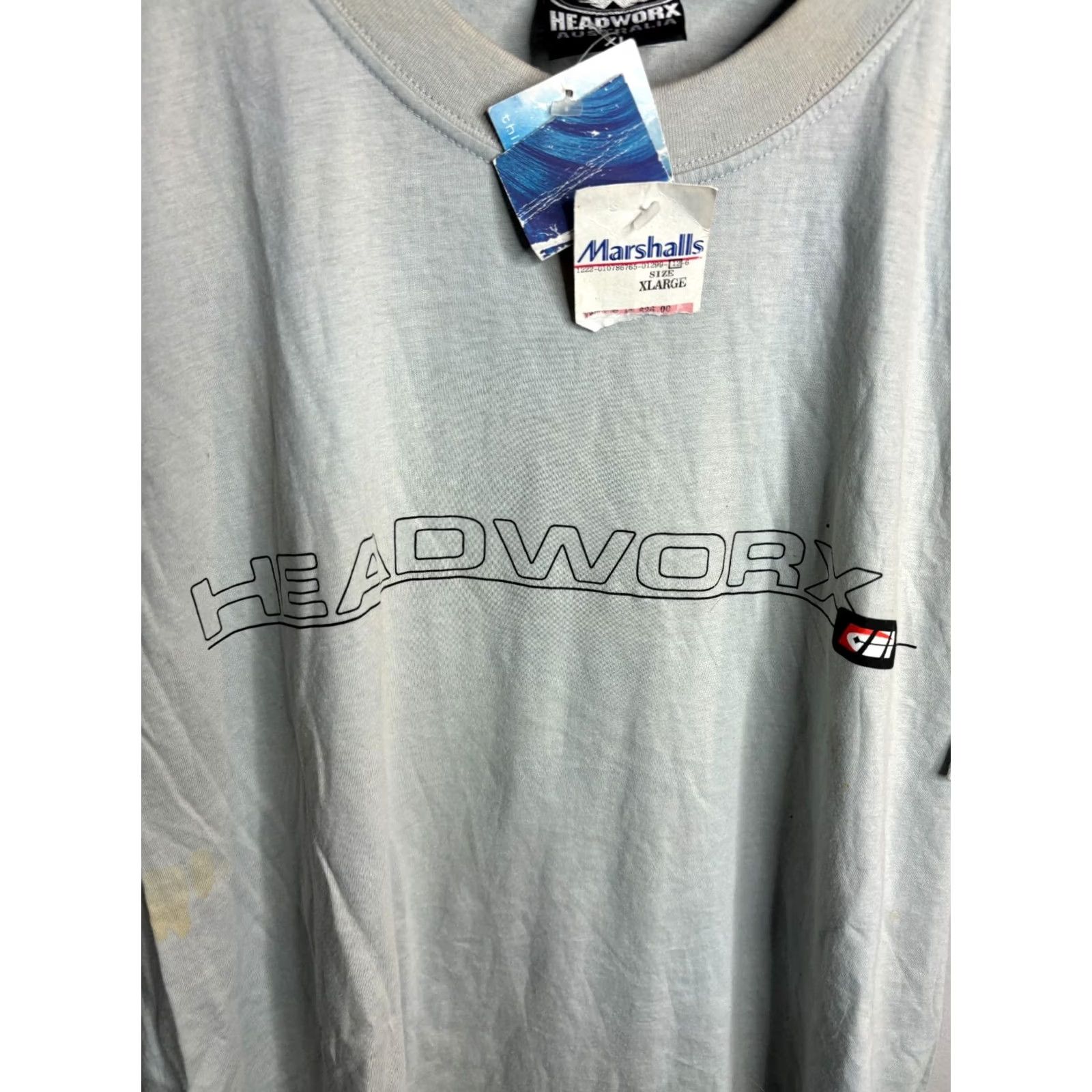 Vintage Vintage Headworx Australia Crew Neck Short Sleeve T-Shirt XL Gray 90s Graphic Mens TS 1909 Size US 36 / EU 52 - 2 Thumbnail