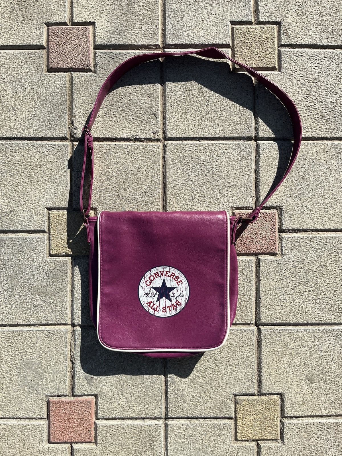 Converse Streetwear Vintage Converse Vintage Y2K Big Logo Leather Bag from 90 s Grailed