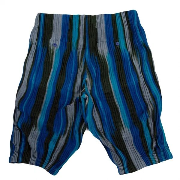 Issey Miyake Pleated Stripe Half Pants in Teal Gray Size US 38 / EU 54 - 11 Thumbnail