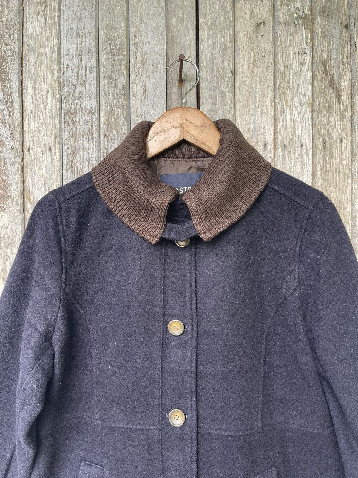 Designer Eastboy Wool Blend Coat with Ribbed Collar Japanese Vintage Size US M / EU 48-50 / 2 - 2 Thumbnail