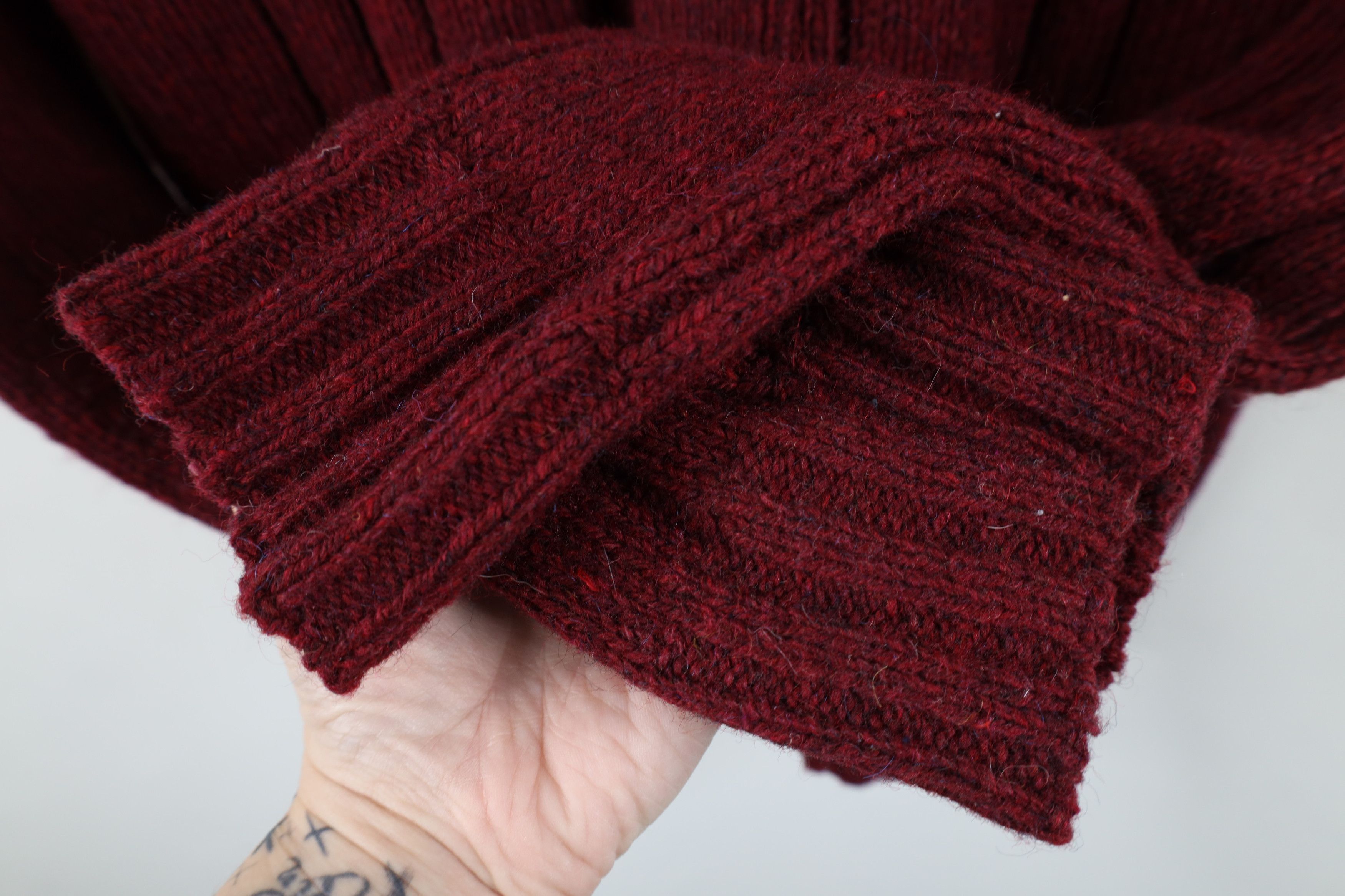 Vintage Vintage 60s Streetwear Ribbed Knit Cardigan Sweater Red USA Size US L / EU 52-54 / 3 - 6 Thumbnail