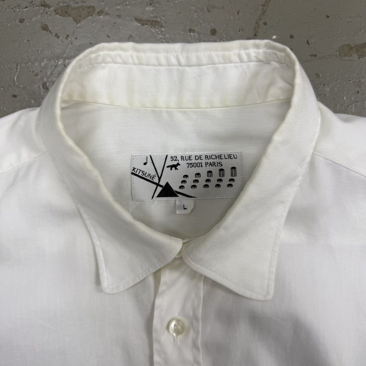Maison Kitsune Kitsune White Margiela Style Button Up Poplin Shirt Size US L / EU 52-54 / 3 - 2 Thumbnail