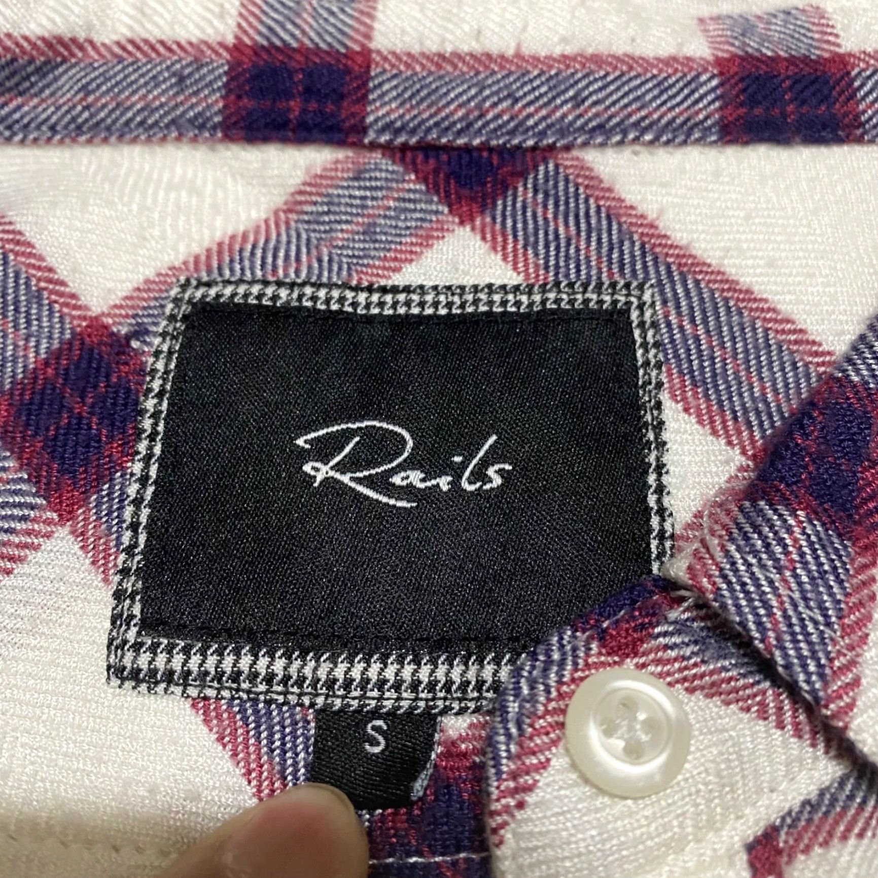 Rails Rails Womens Small Shirt Long Sleeve Button-Front Multicolor Plaid Knit Rayon Size S / US 4 / IT 40 - 5 Thumbnail