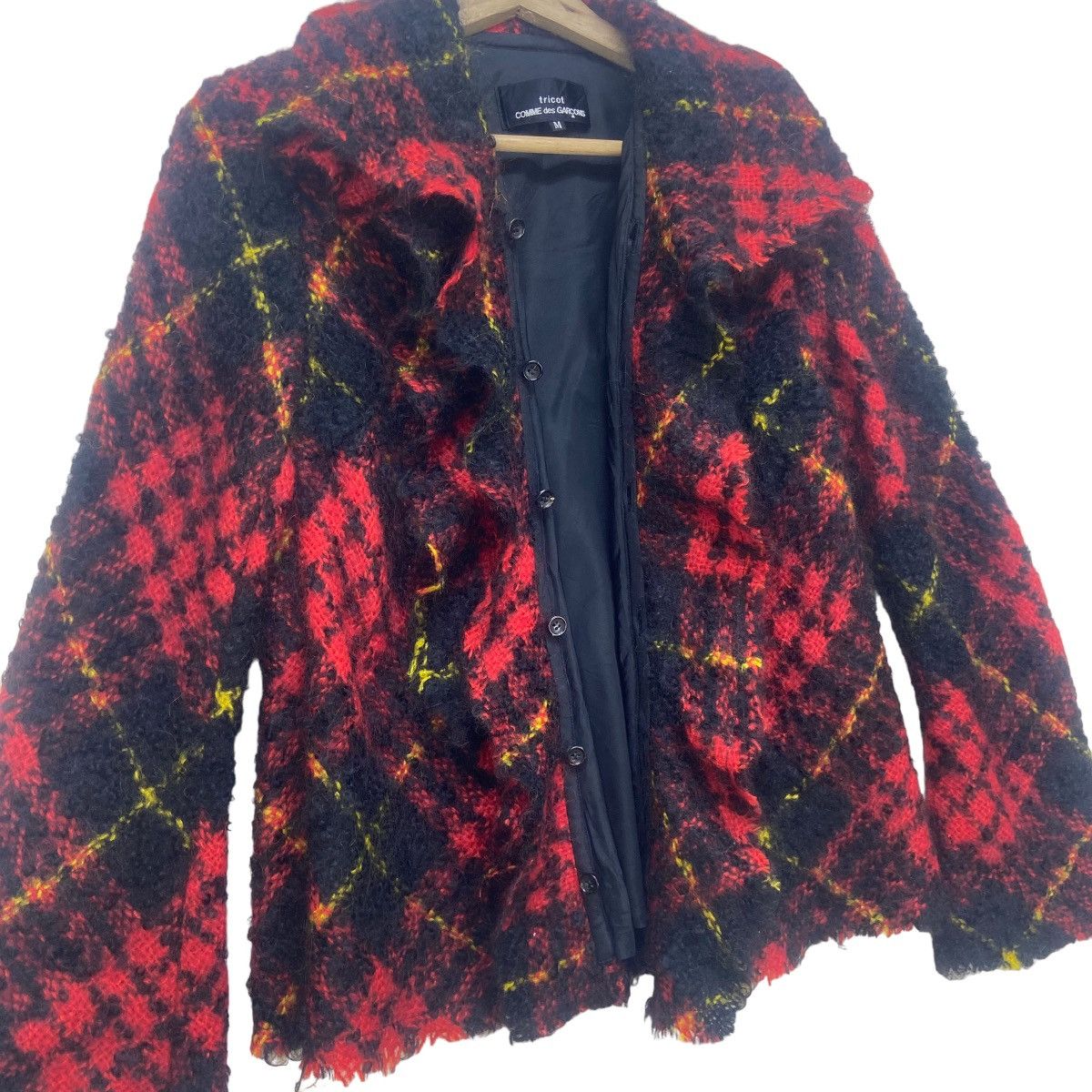 Comme des Garcons Tricot Comme des Garçons Red Check Mohair Jacket Size S / US 4 / IT 40 - 15 Thumbnail