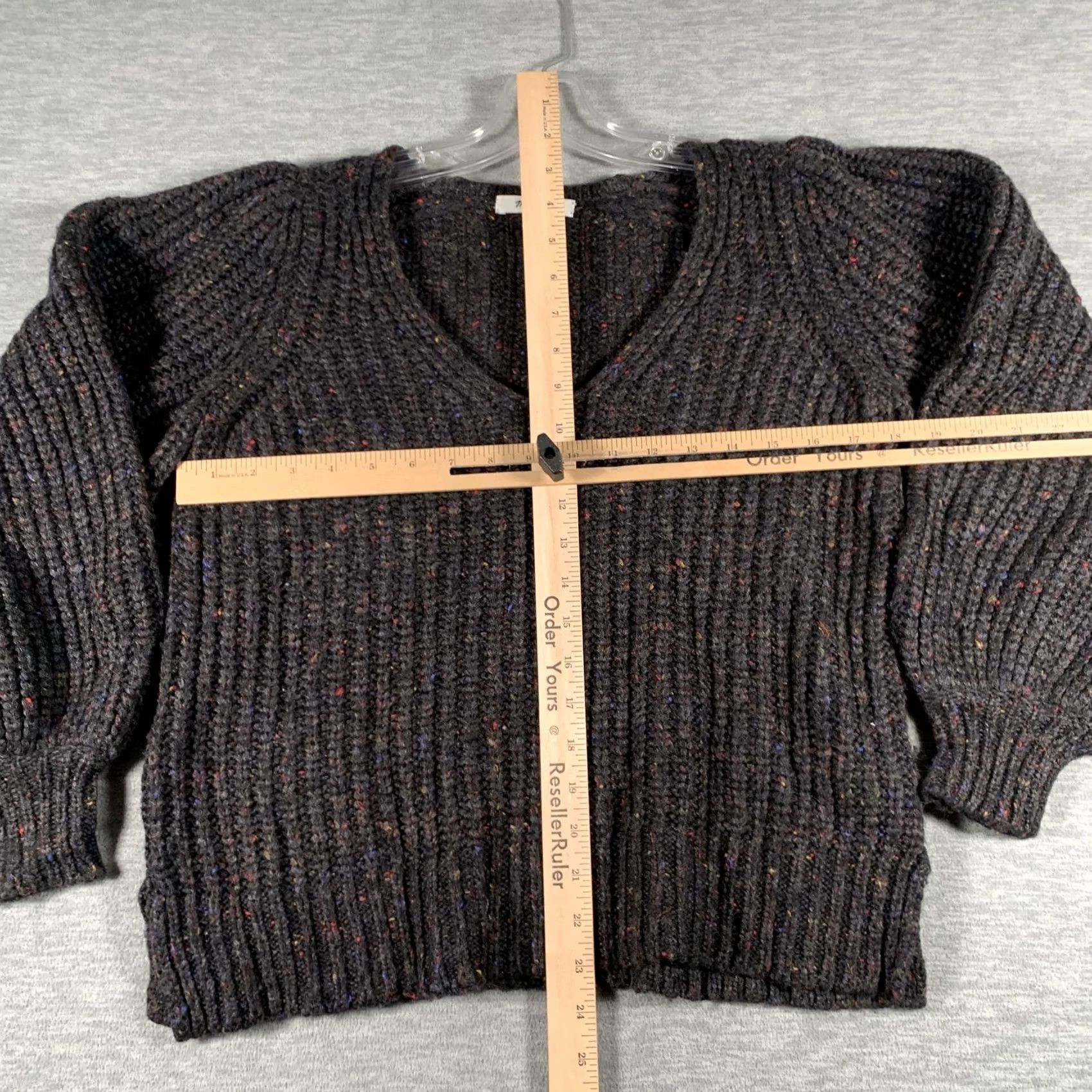 Madewell Madewell Sweater Womens Small Gray V Neck Wool Balloon Sleeve Chunky Pullover Size S / US 4 / IT 40 - 7 Thumbnail