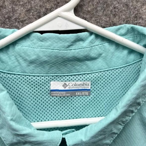 Vintage Columbia Shirt Men 2XL Mint Blue Button-Down Short Sleeve Vintage All Seasons Casual Preppy PFG Vacation Size US XXL / EU 58 / 5 - 7 Thumbnail