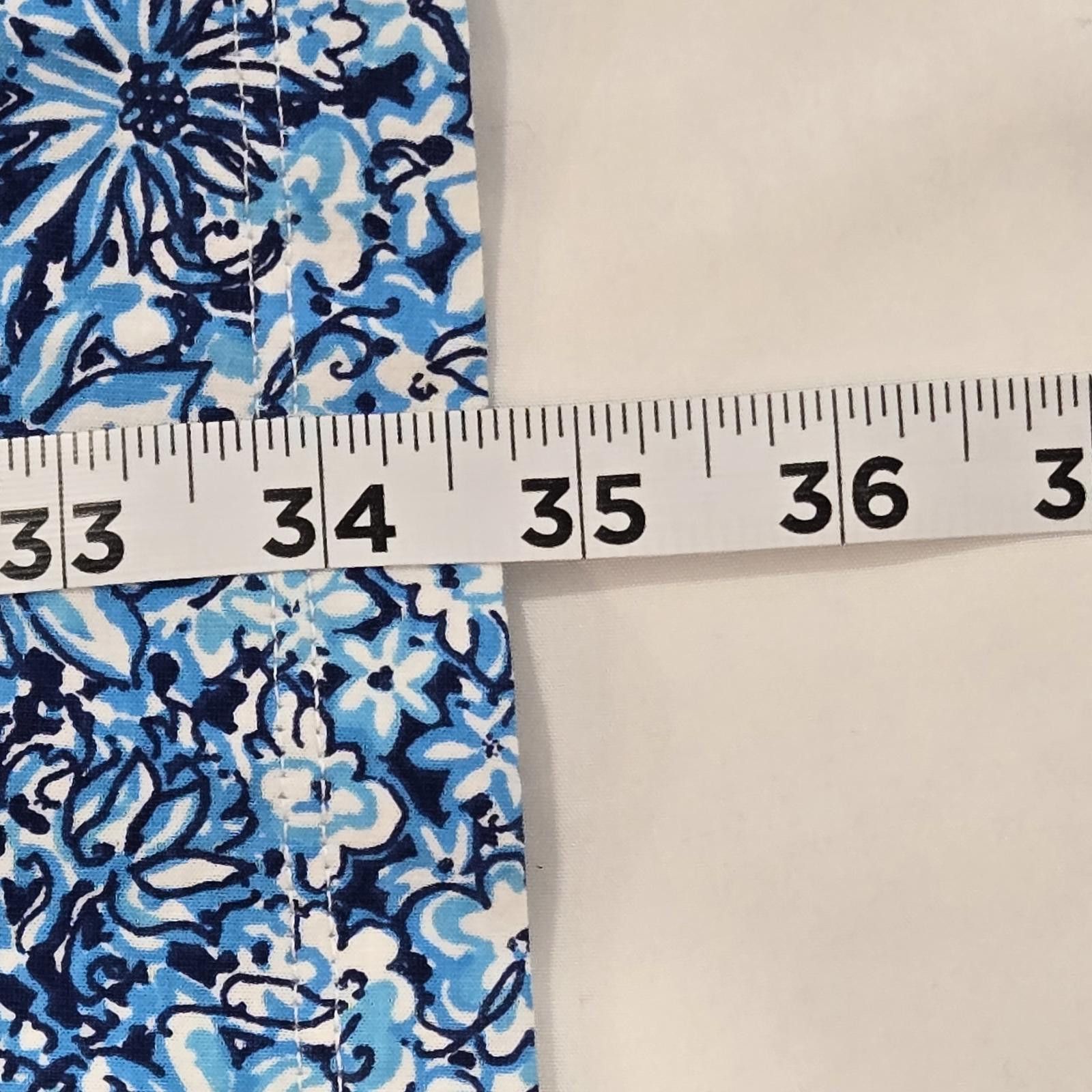 Designer Lilly Pulitzer Dress Blue Blooming Together Flowers Size XS Size XS / US 0-2 / IT 36-38 - 6 Thumbnail