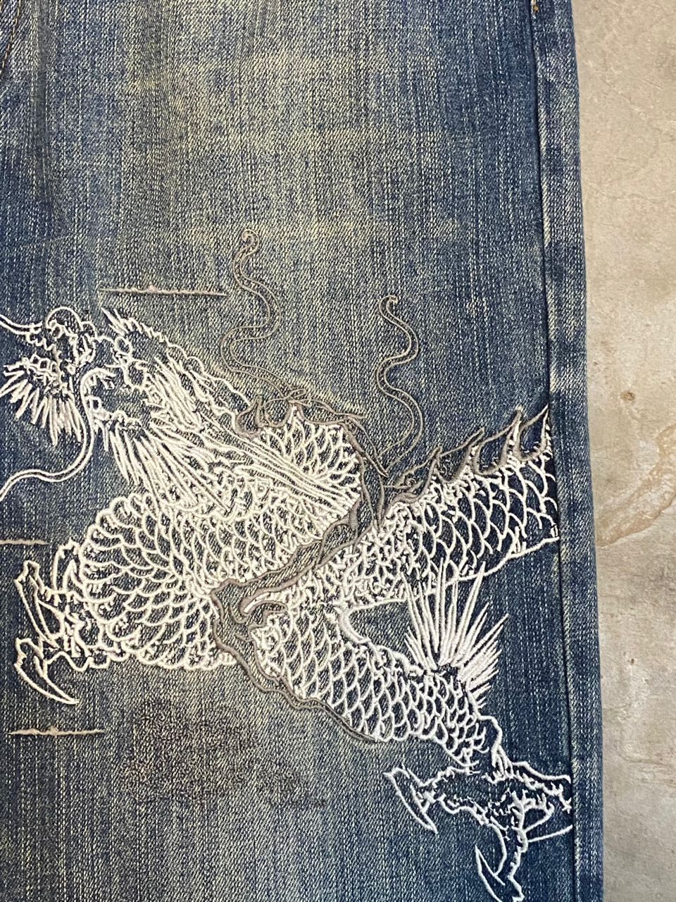 Japanese Brand KATAKURI TAMASHII TIGER & DRAGON EMBROIDERY DENIM PANTS Size US 32 / EU 48 - 7 Thumbnail