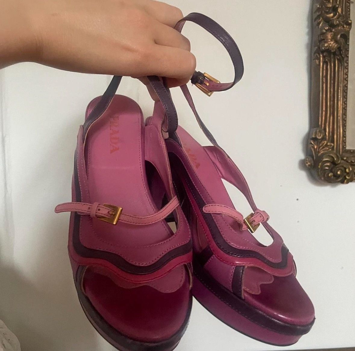 Prada Vintage wavy Prada wedges Size US 5.5 / IT 35.5 - 3 Thumbnail