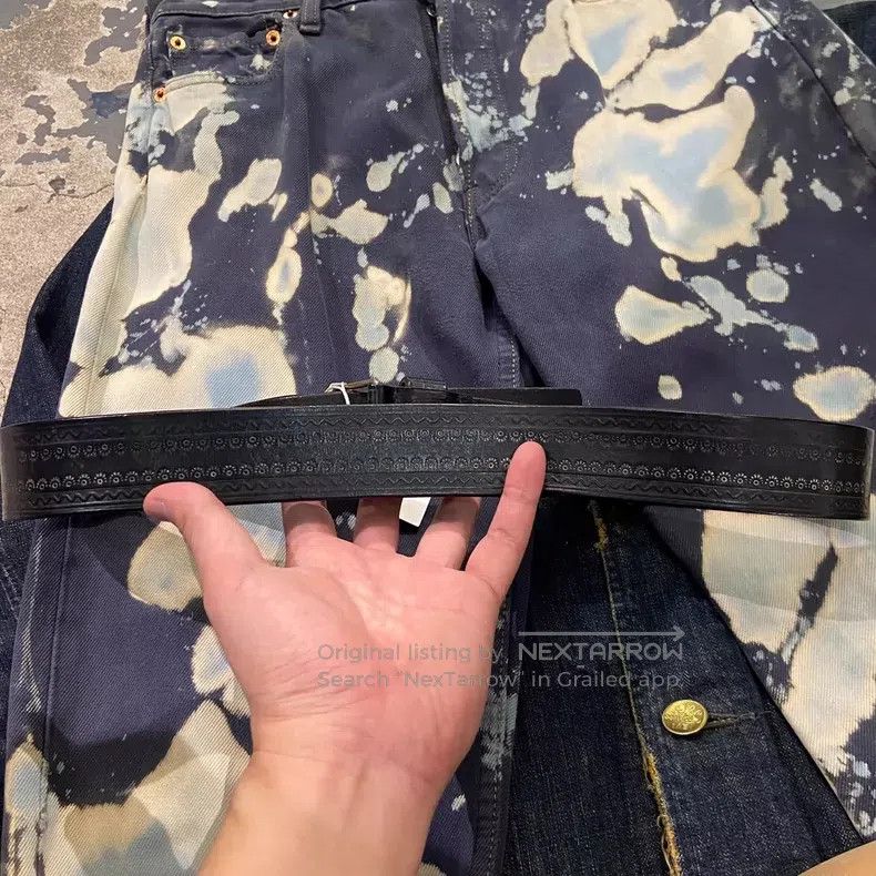 Dries Van Noten Dries Van Noten Mexican black cowhide belt with carved pat Size ONE SIZE - 4 Thumbnail