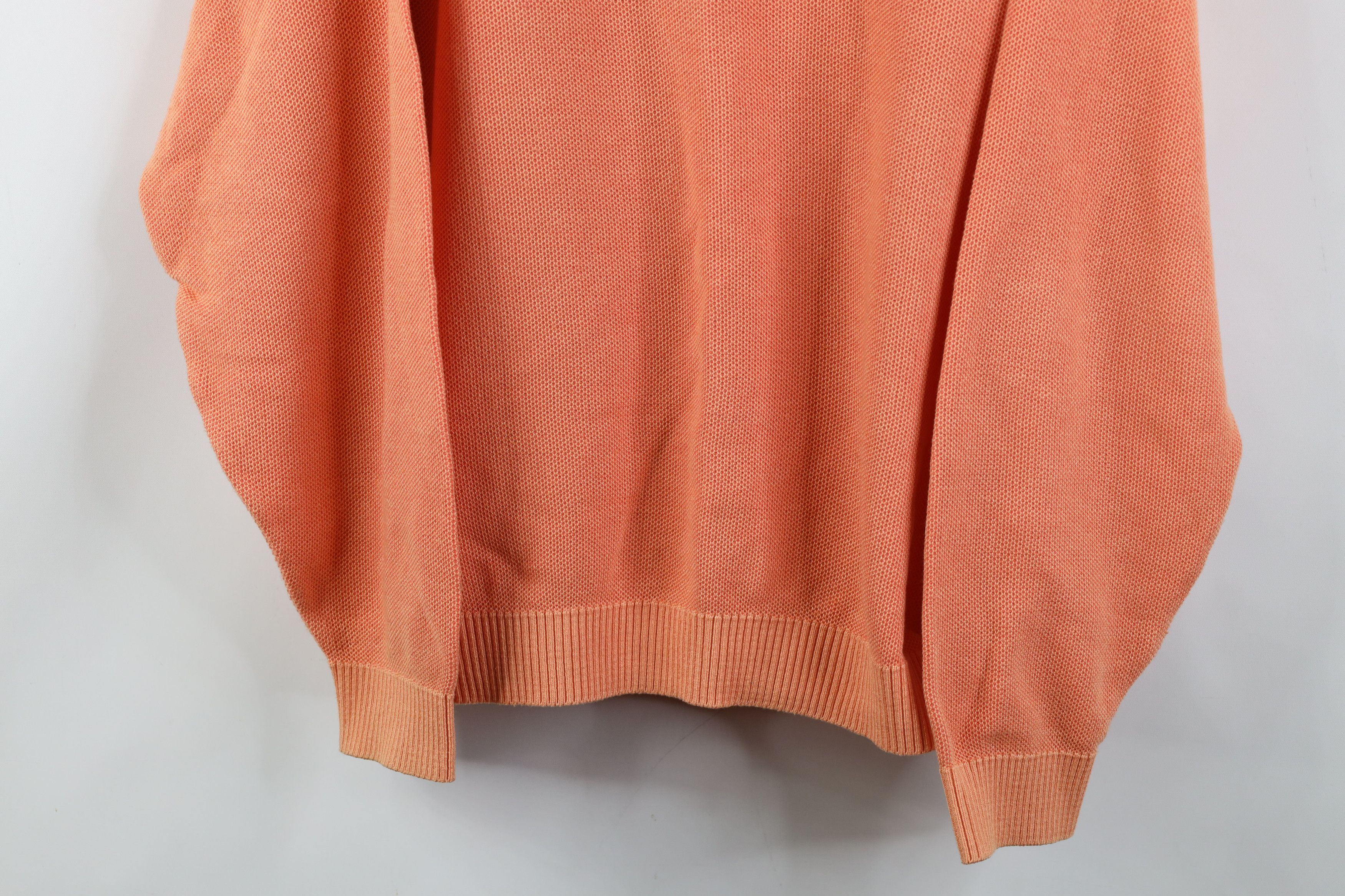 St. Croix Vintage 90s St Croix Knits Knit V-Neck Sweater Orange USA Size US XL / EU 56 / 4 - 3 Thumbnail