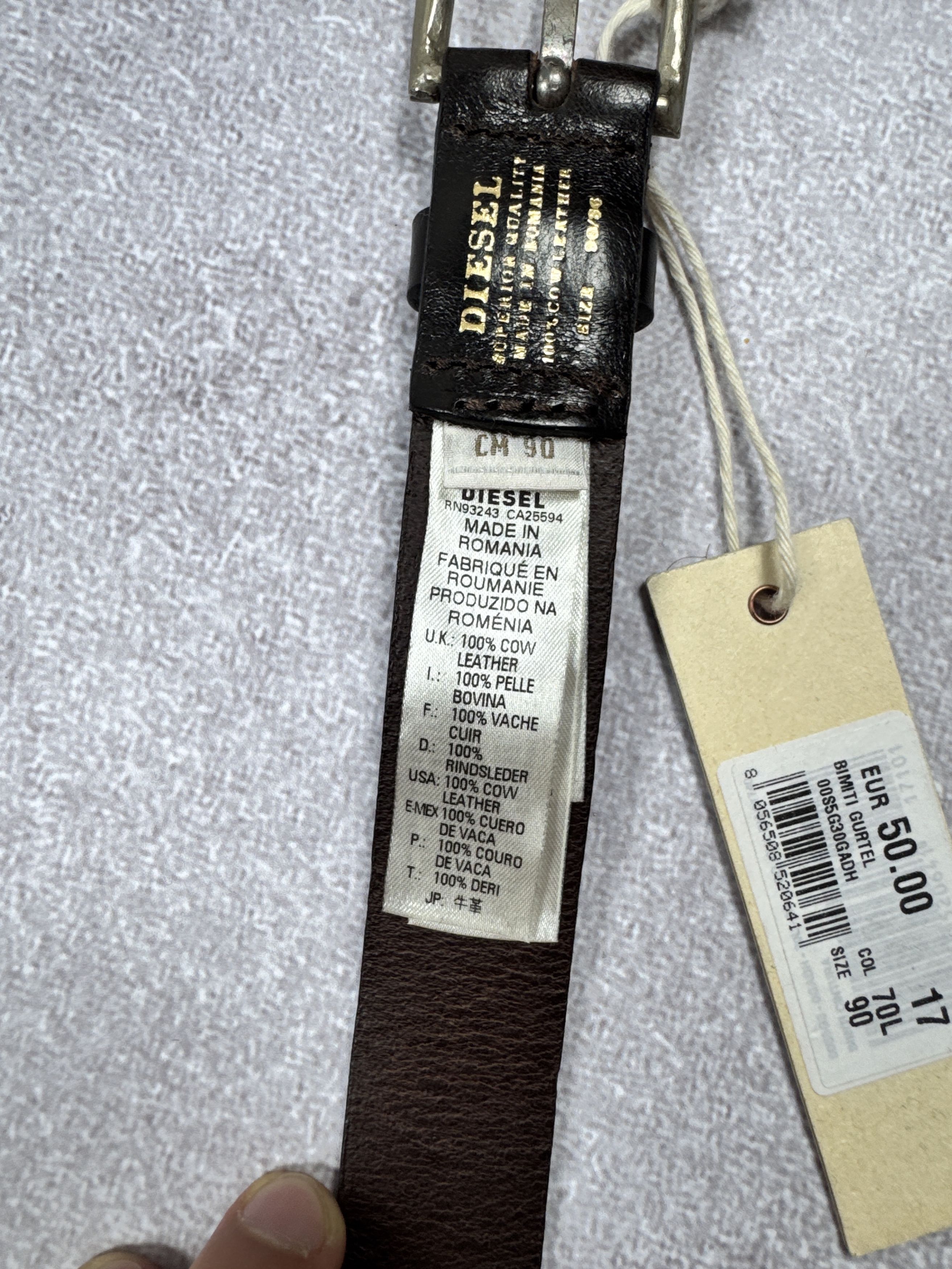 Diesel × Leather NEW DIESEL BIMITI GURTEL BROWN LEATHER BELT SIZE 90cm / 36 Size 36 - 6 Thumbnail