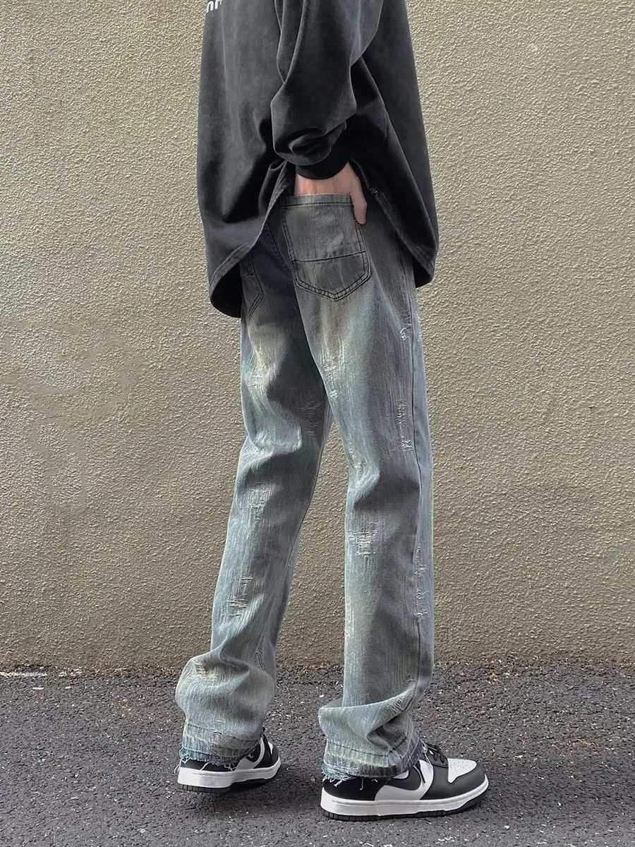 Japanese Brand Retro loose straight leg high street jeans Size US 28 / EU 44 - 4 Thumbnail