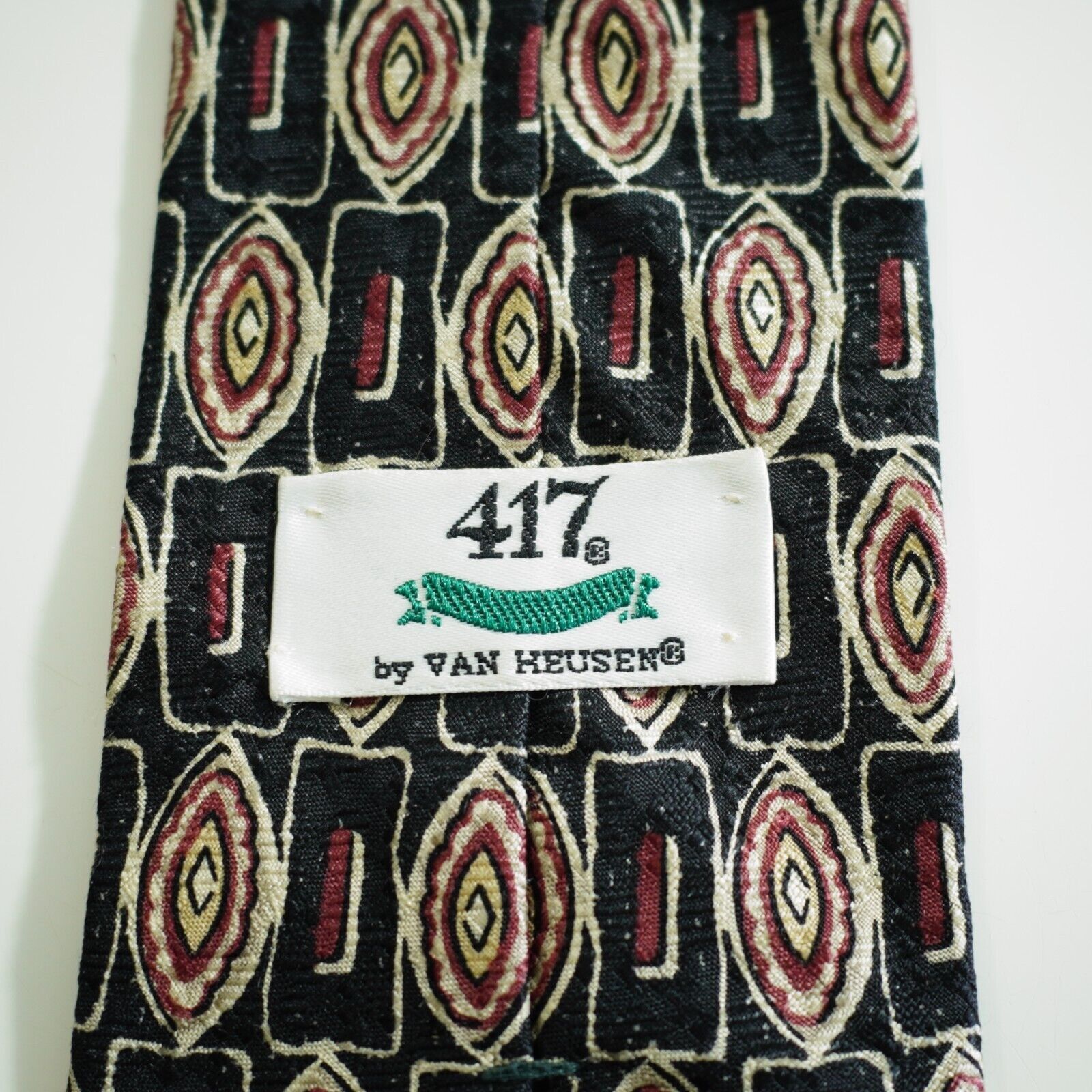 Van Heusen Van Heusen 417 Black Tan Red Abstract Geometric Jacquard Pri Size ONE SIZE - 3 Thumbnail
