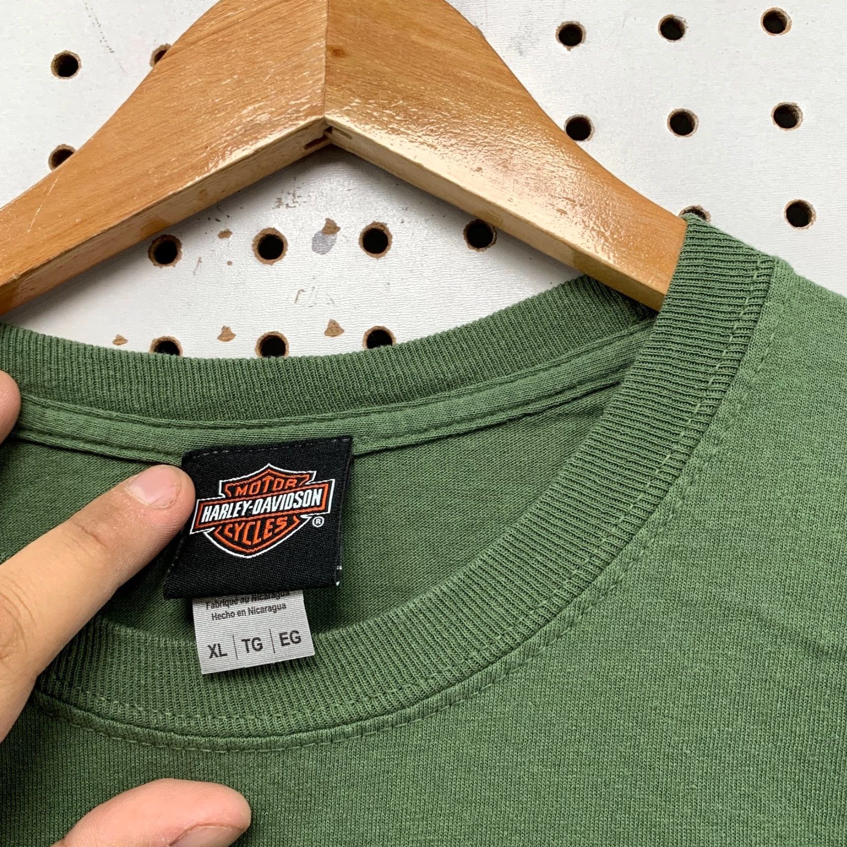 Harley Davidson VINTAGE Harley-Davidson Motorycle Shirt Mens XL Green Long Sleeve Shirt Size US XL / EU 56 / 4 - 5 Thumbnail