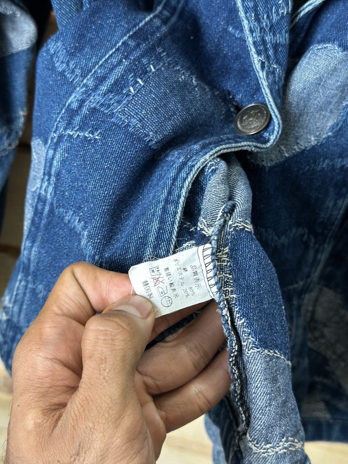 Beauty Beast × Vintage Vintage Denim Patchwork Print Blazer Jacket Size US L / EU 52-54 / 3 - 10 Thumbnail
