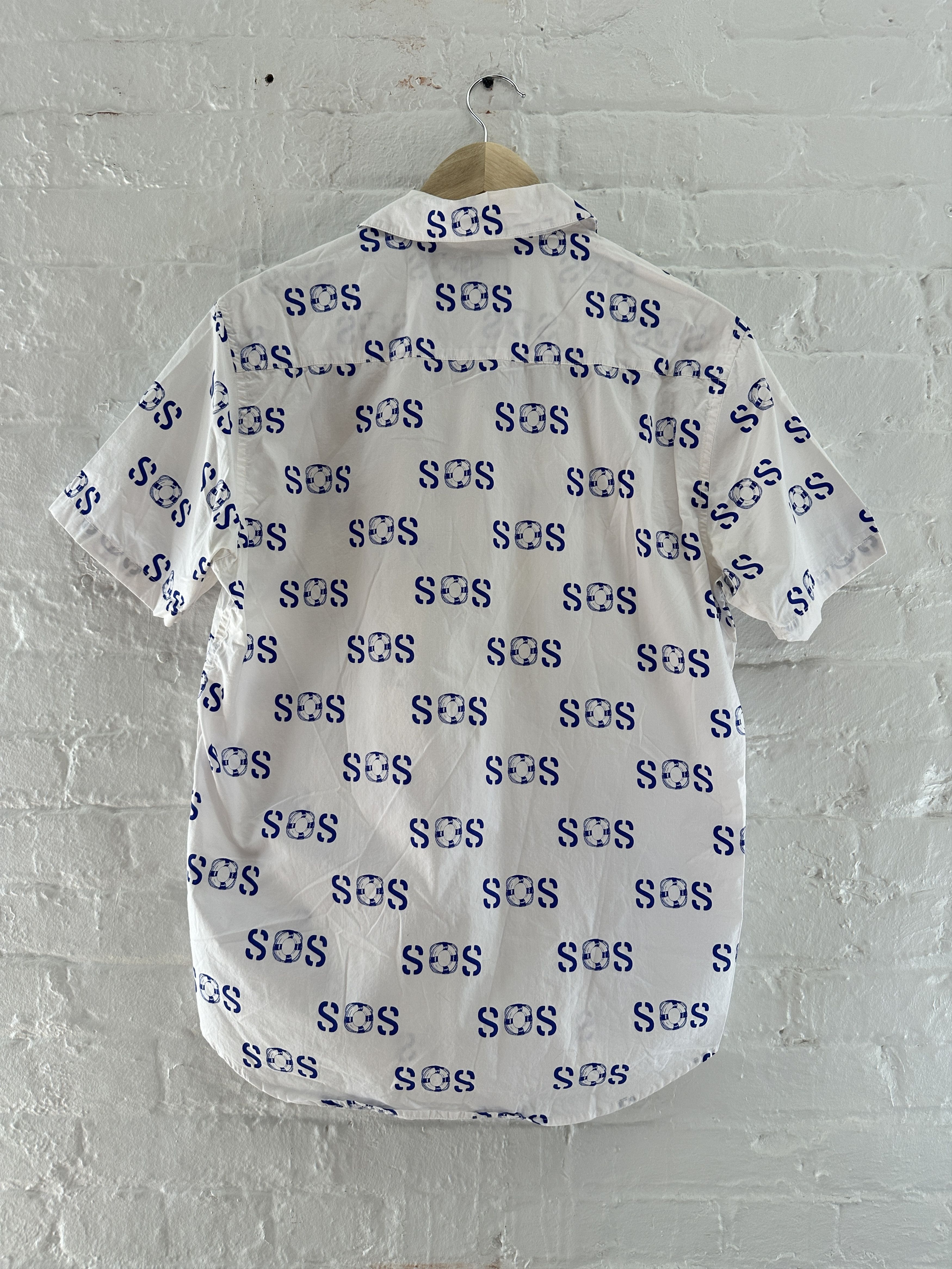 Noah Noah S.O.S. Short Sleeve Button Up Shirt Size US M / EU 48-50 / 2 - 3 Thumbnail
