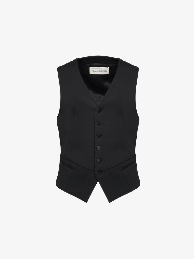 Alexander McQueen o1w1db10725 Twisted Seam Waistcoat in Black Size US L / EU 52-54 / 3 - 1 Thumbnail