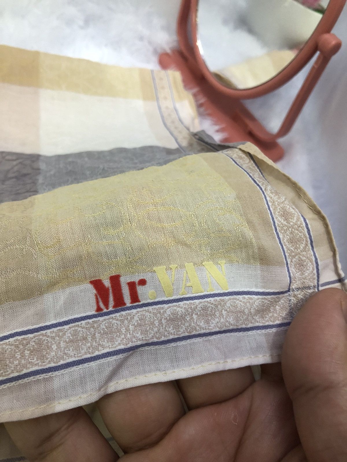 Van Mr. VAN Jacquard-Style Vintage Check Pocket Square Size ONE SIZE - 2 Thumbnail