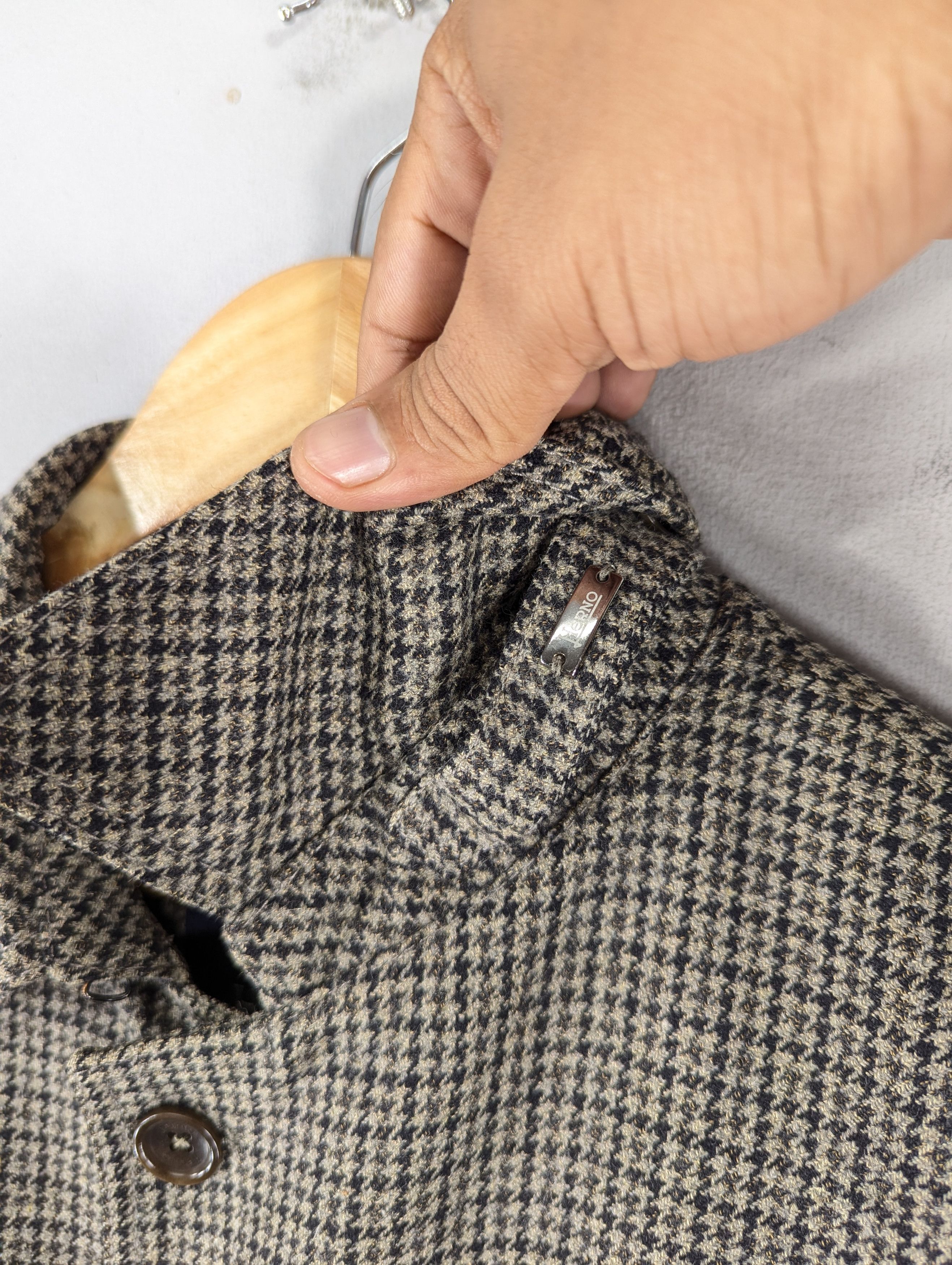 Herno Vintage Herno Houndstooth Wool Long Coat Jacket Size L / US 10 / IT 46 - 12 Thumbnail