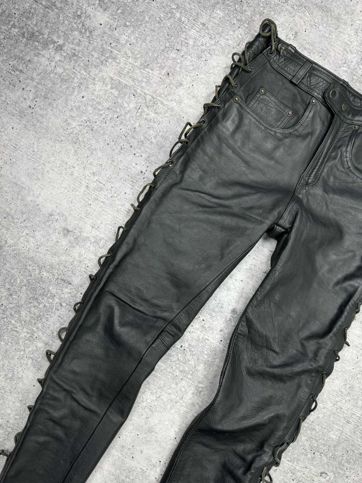 Genuine Leather × Vintage Vintage 90’s Y2K Style Casual Cowboy Genuine Leather Pants Size US 30 / EU 46 - 5 Thumbnail