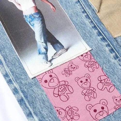 Japanese Brand × Vintage jeans Patch Design Pants Size US 36 / EU 52 - 3 Thumbnail