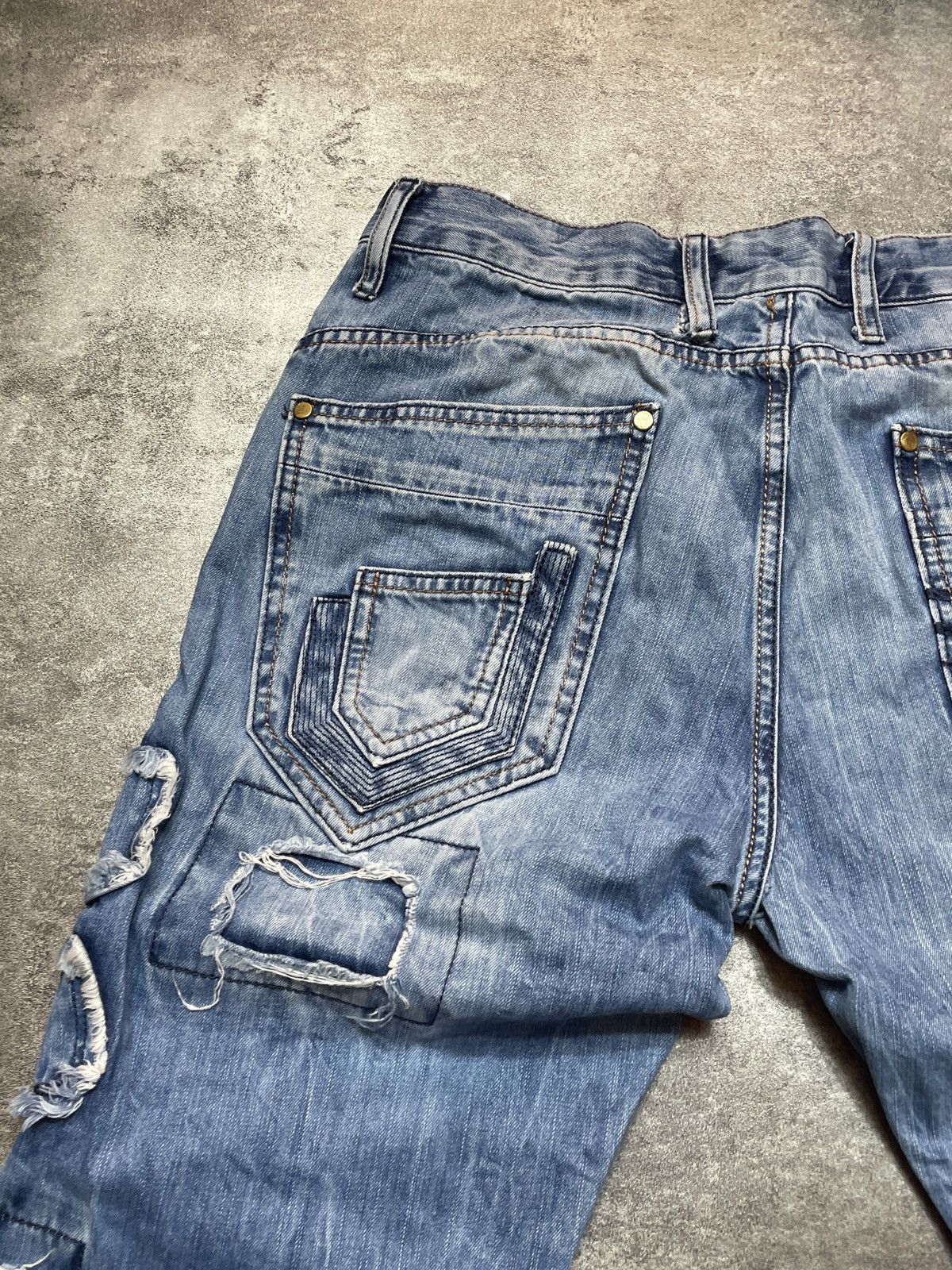 Vintage 🔥RARE🔥Vintage Y2K Denim Jeans Distressed Rare Avant Garde Size US 32 / EU 48 - 10 Thumbnail