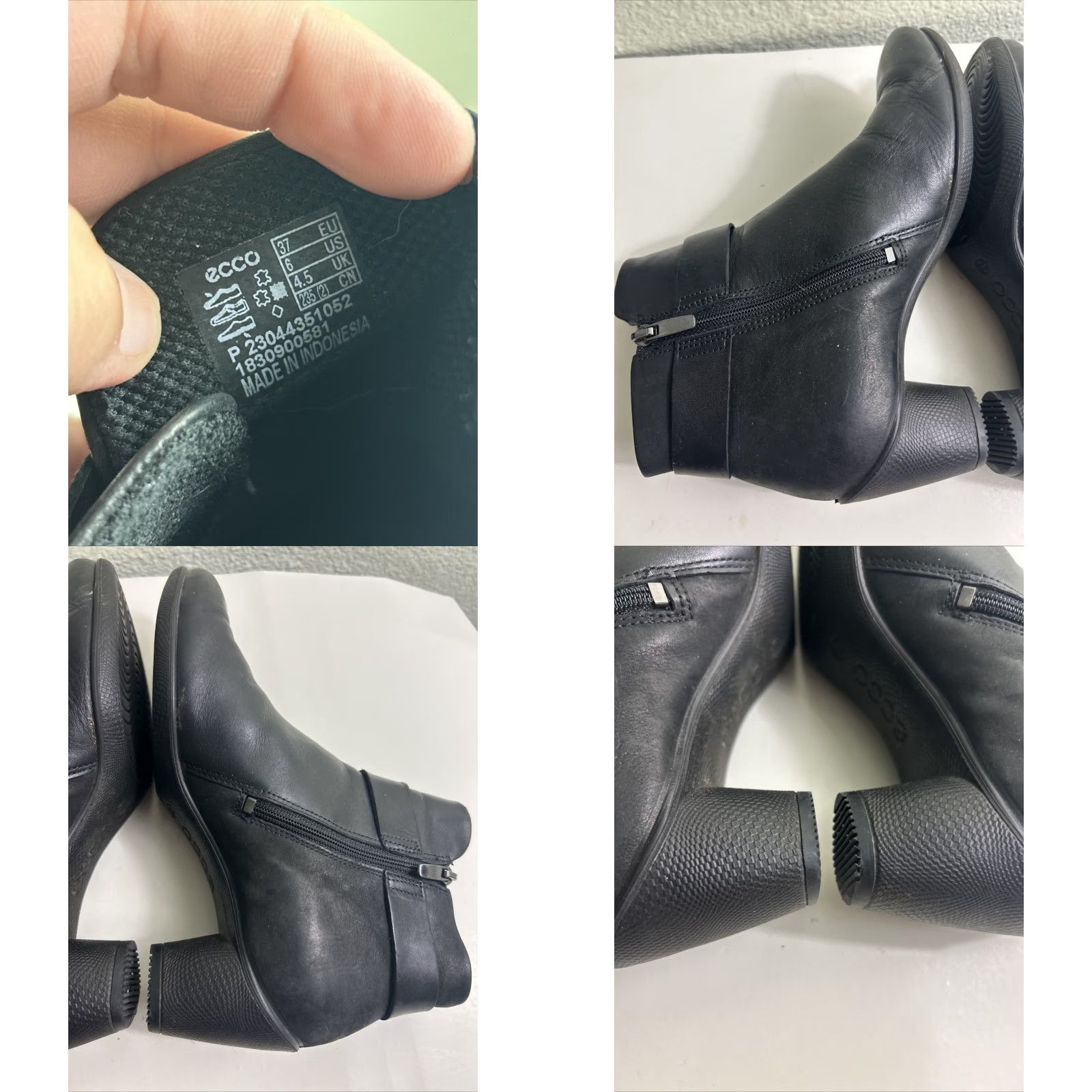 Ecco ECCO Sculptured 45 Leather Closed Ankle Zipper Boots Black Bootie Women's EU 37 US 6 Leather Zipper Bootie Heel Cone Solid Ankle Boots Size US 6 / IT 36 - 9 Thumbnail