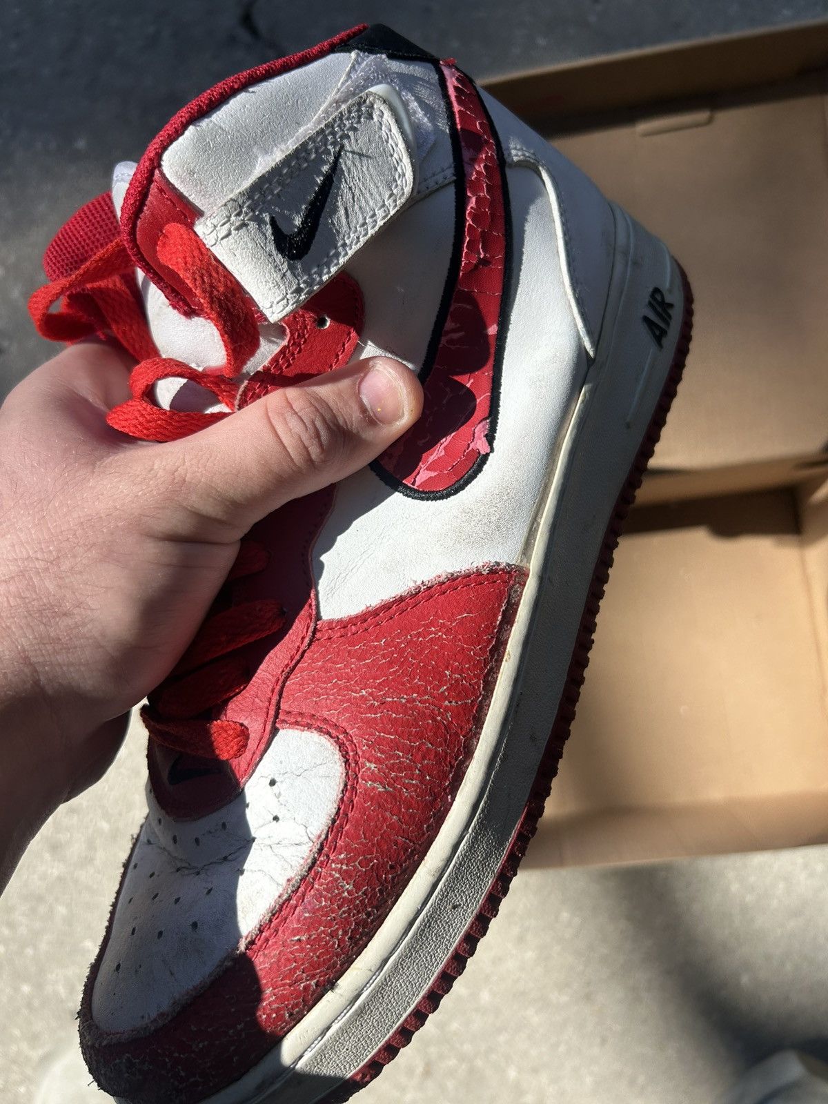 Nike Vintage 2006 Red hightop nike air force one 1 Size US 10 / EU 43 - 2 Thumbnail