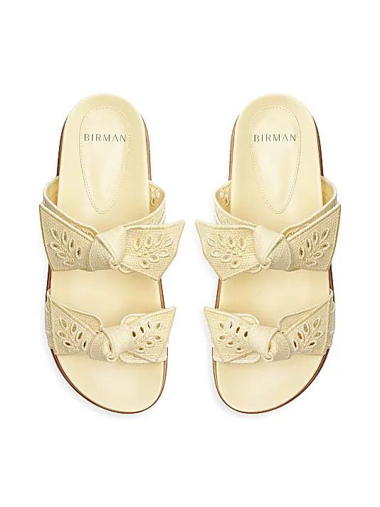 Alexandre Birman os11x1225 Maxi Clarita Embroidered Sandals in Creamy Size US 8 / IT 38 - 4 Thumbnail
