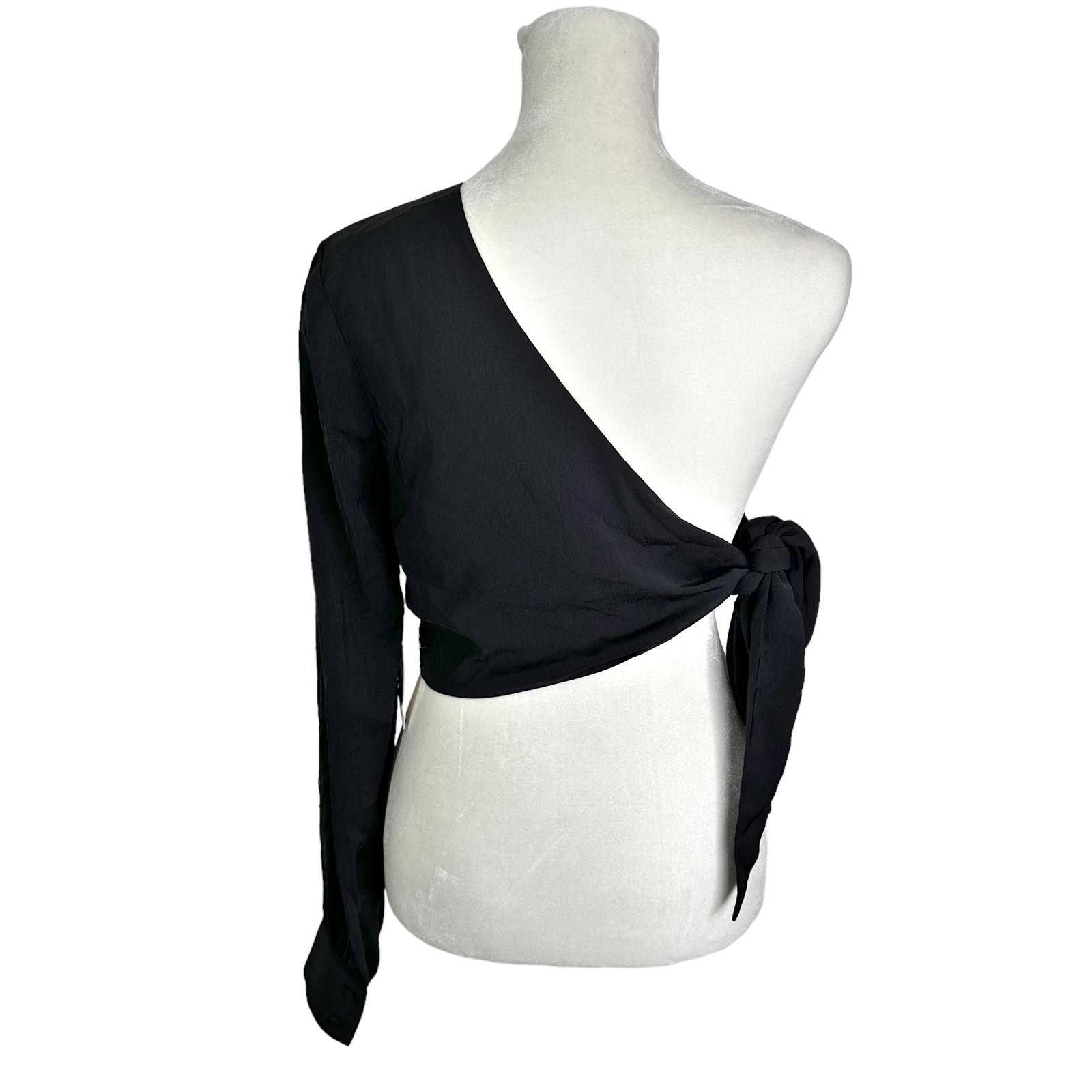 REVOLVE × superdown NWT Superdown Charlotte One Shoulder Crop Top Black Womens S Size S / US 4 / IT 40 - 4 Thumbnail
