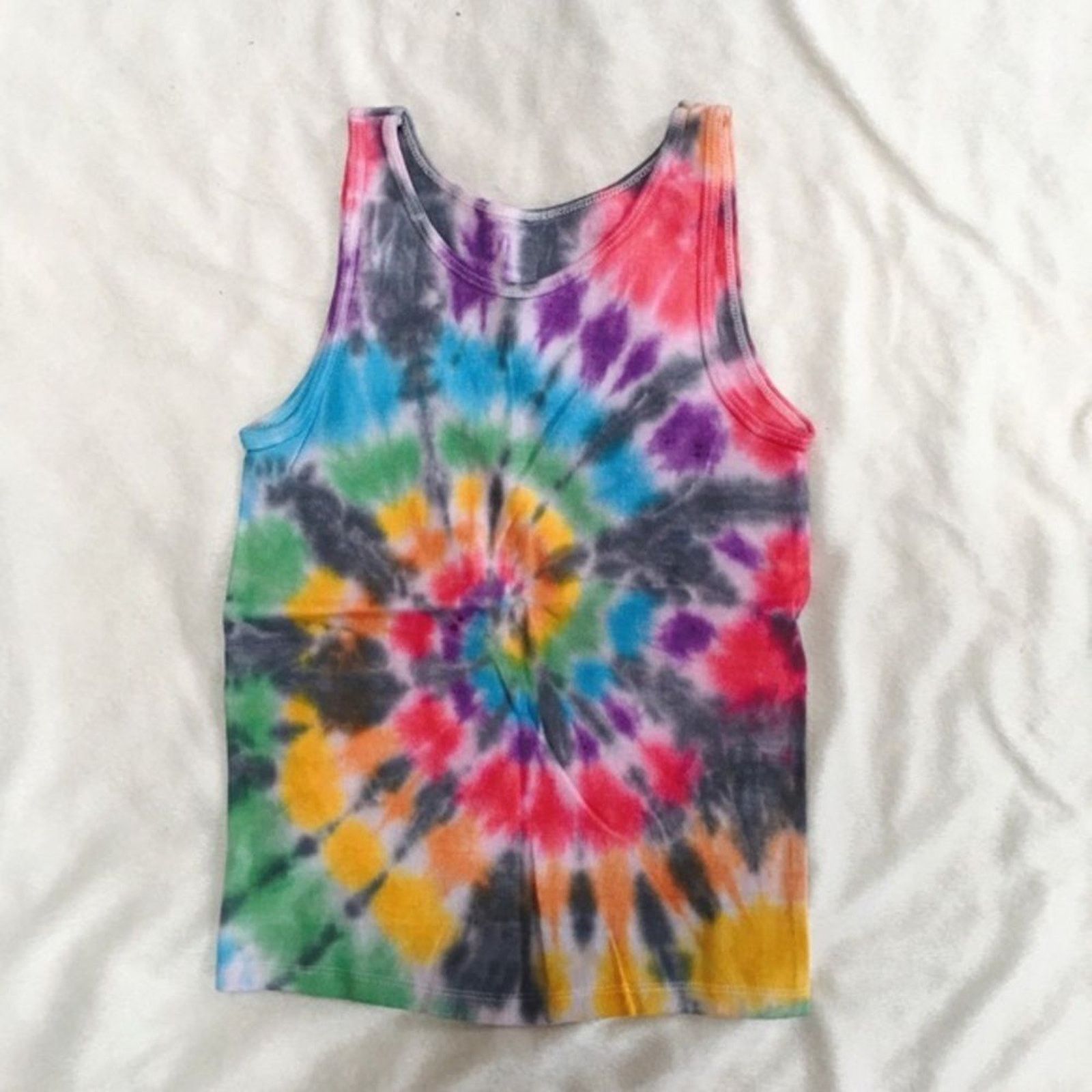Fruit Of The Loom Dyes by MacKay Spiral Tie-Dye Tank Top | Sz YL Size XS / US 0-2 / IT 36-38 - 2 Thumbnail