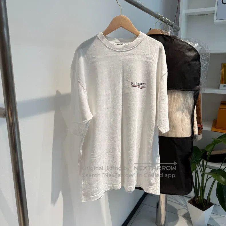 Balenciaga Balenciaga Classic White Coke Wave Logo Short Sleeve T-Shi Size US XS / EU 42 / 0 - 1 Thumbnail