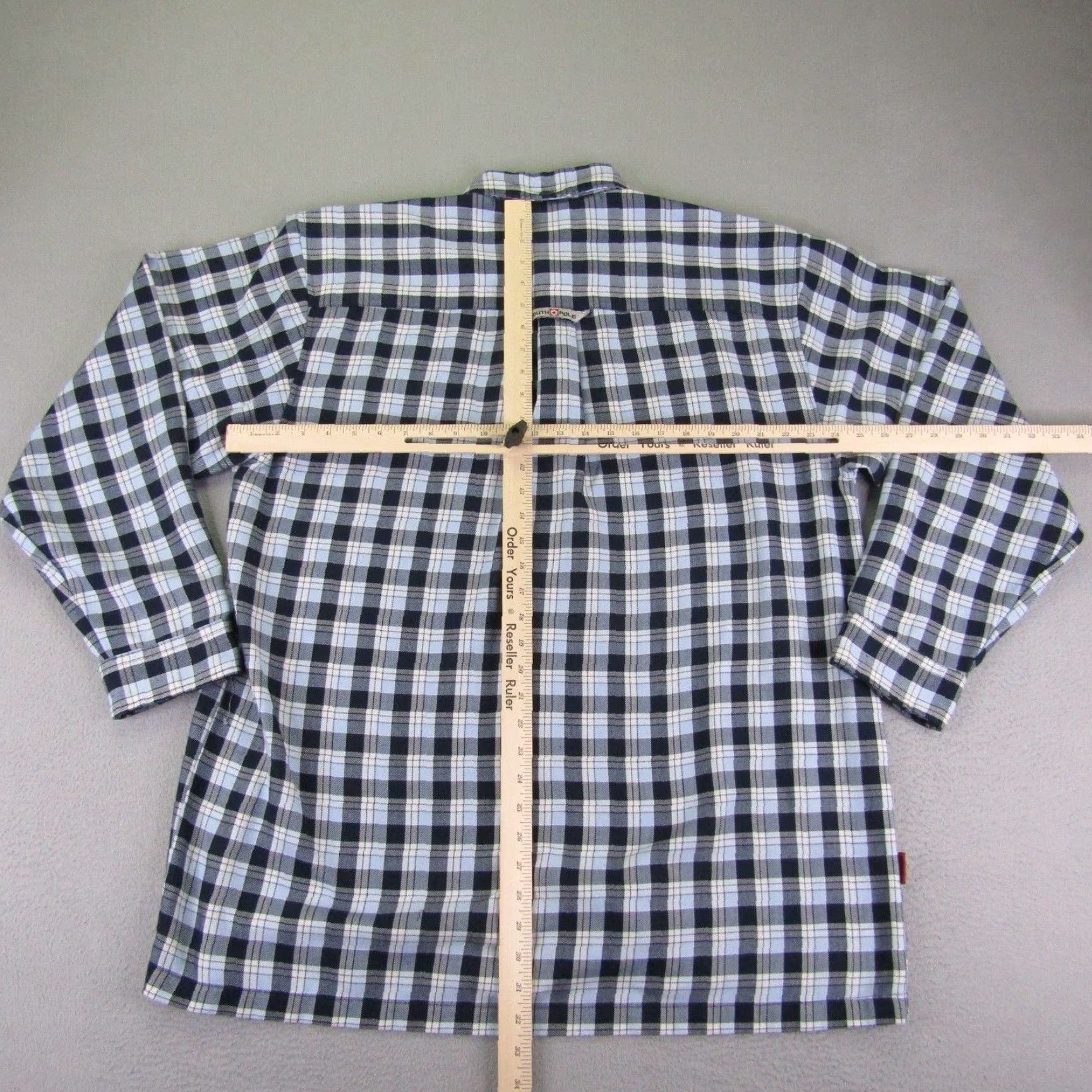 Southpole VINTAGE Southpole Shirt Mens XL Blue Plaid Flannel Button-Up 90s Y2K Classic Hip Hop Outdoor Easy Care Pockets Mens Size US XL / EU 56 / 4 - 6 Thumbnail