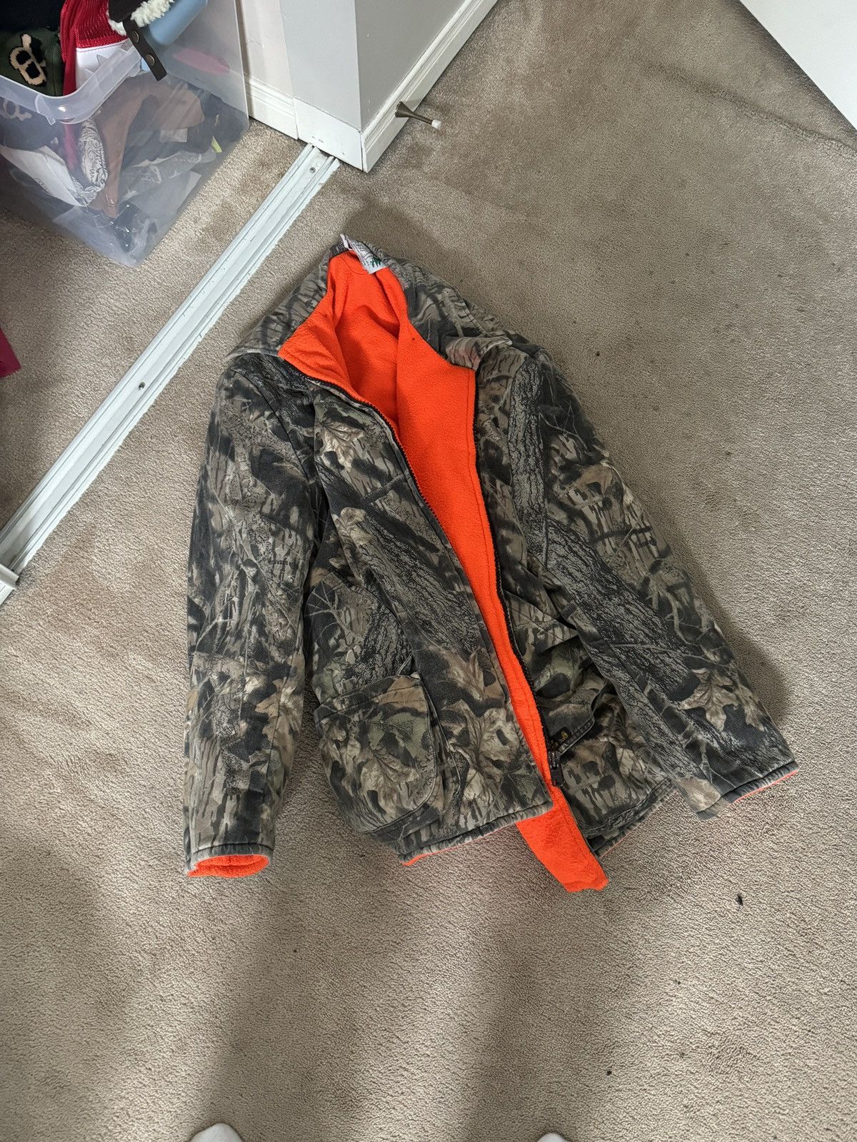 Reversible Camo Trench Coat Fleece