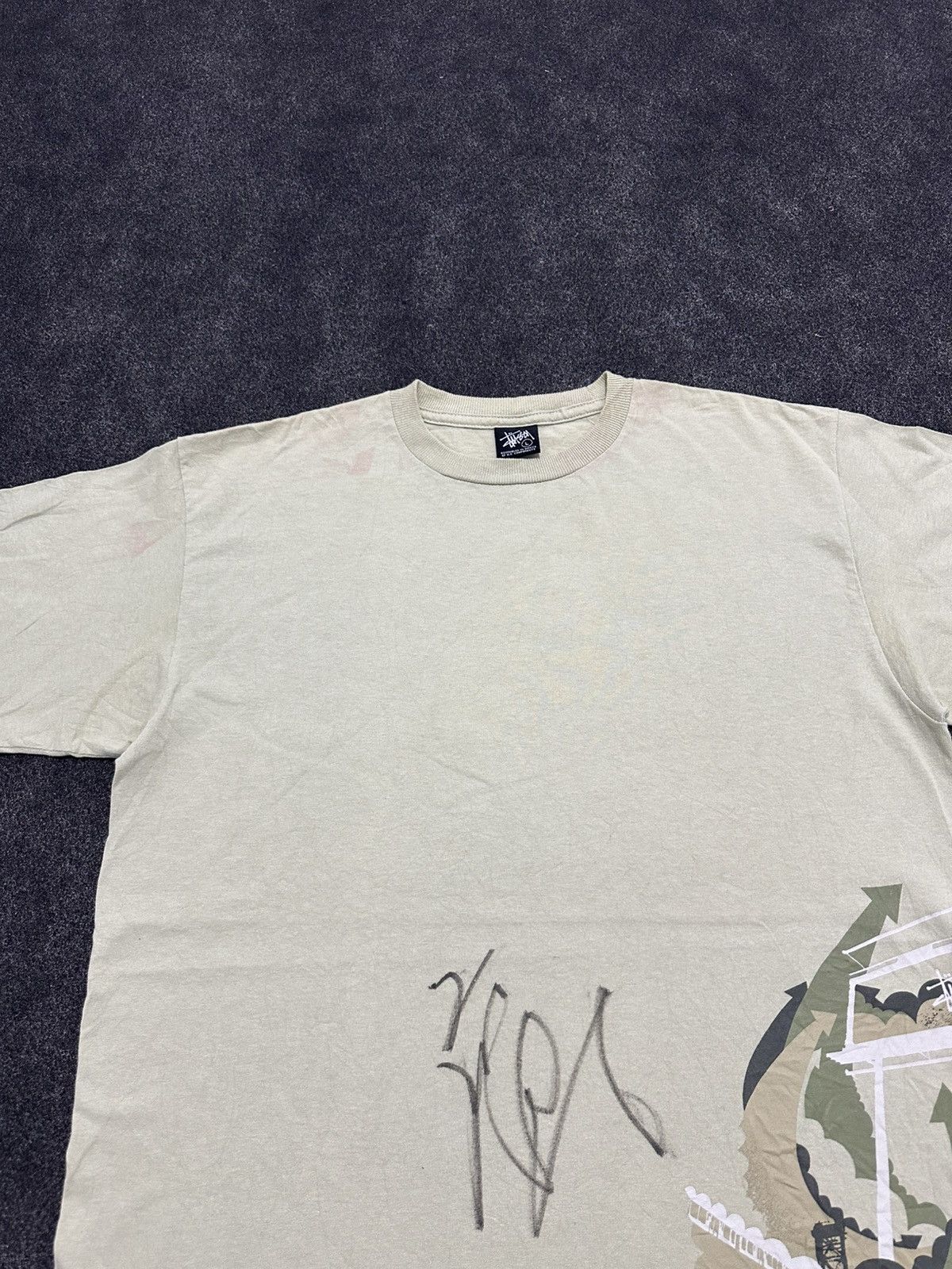 Stussy Vintage Stüssy Graphic T-Shirt - Bridge/Abstract Print Size US L / EU 52-54 / 3 - 4 Thumbnail