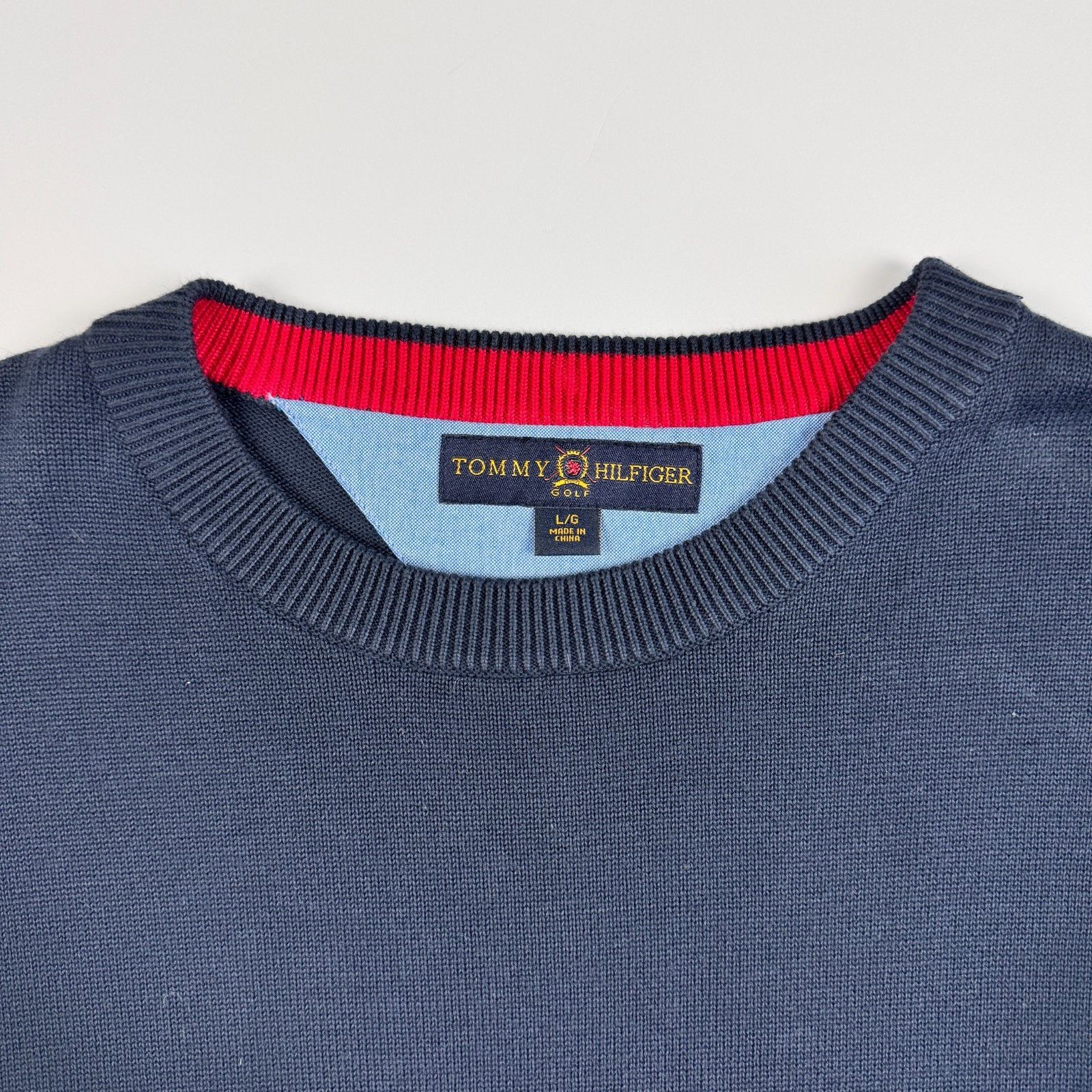 Tommy Hilfiger Tommy Hilfiger Golf Red Trim Crewneck Sweater Navy L Size US L / EU 52-54 / 3 - 2 Thumbnail
