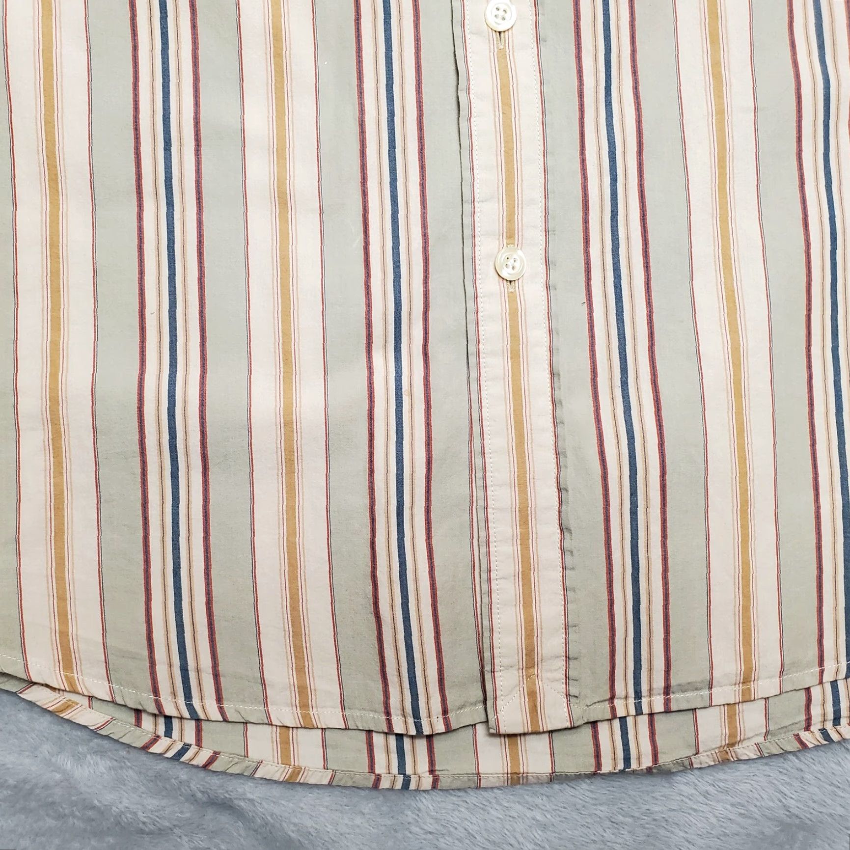Lucky Brand Vintage Lucky Brand Mens Shirt XL Green Striped Long Sleeve Button-Down Shirt Size US XL / EU 56 / 4 - 5 Thumbnail