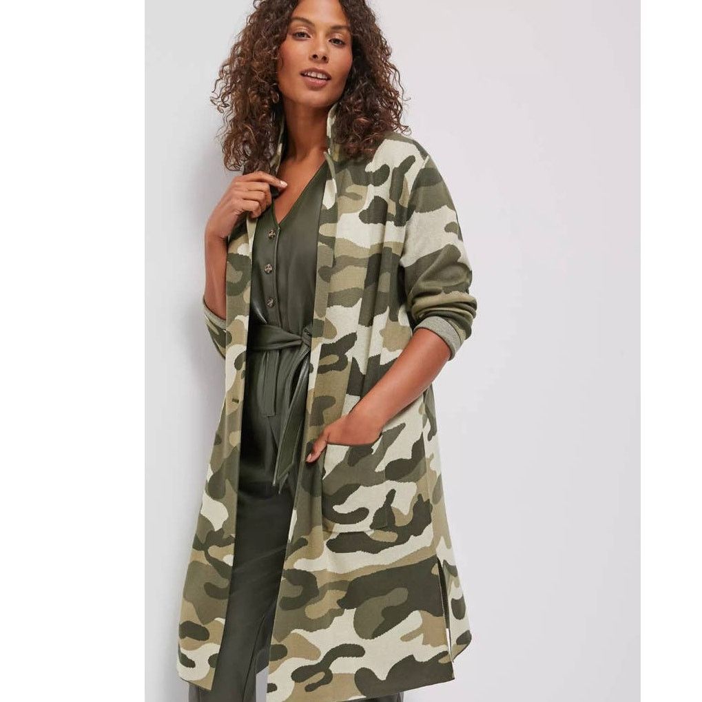 Anthropologie New Anthropologie Maeve Kieran Sweater Coat $158 SMALL Camo Size S / US 4 / IT 40 - 1 Thumbnail