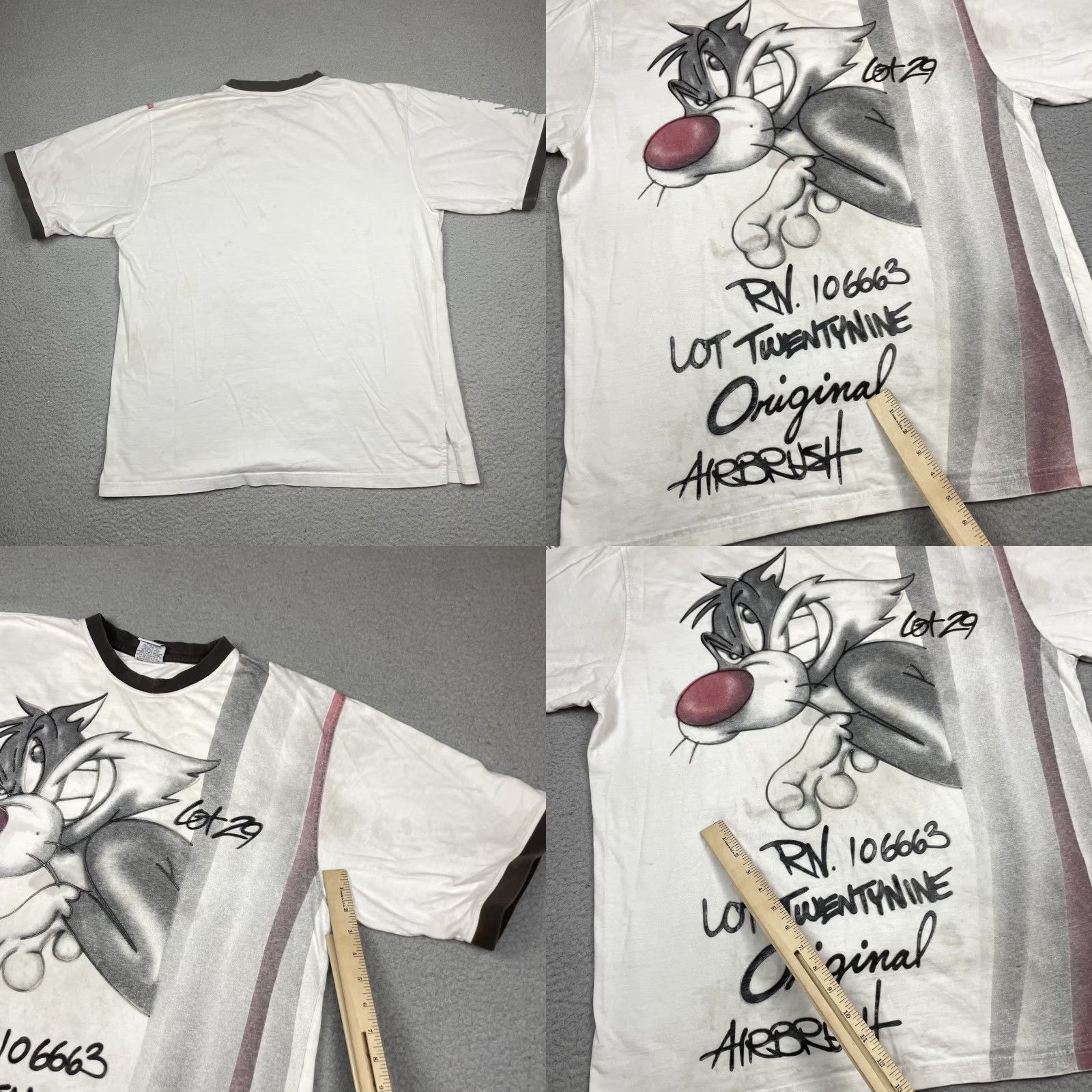 Vintage VINTAGE Sylvester Shirt Lot 29 2XL White T-Shirt Men Short Sleeve Cartoon 90s Logo Size US XXL / EU 58 / 5 - 8 Thumbnail