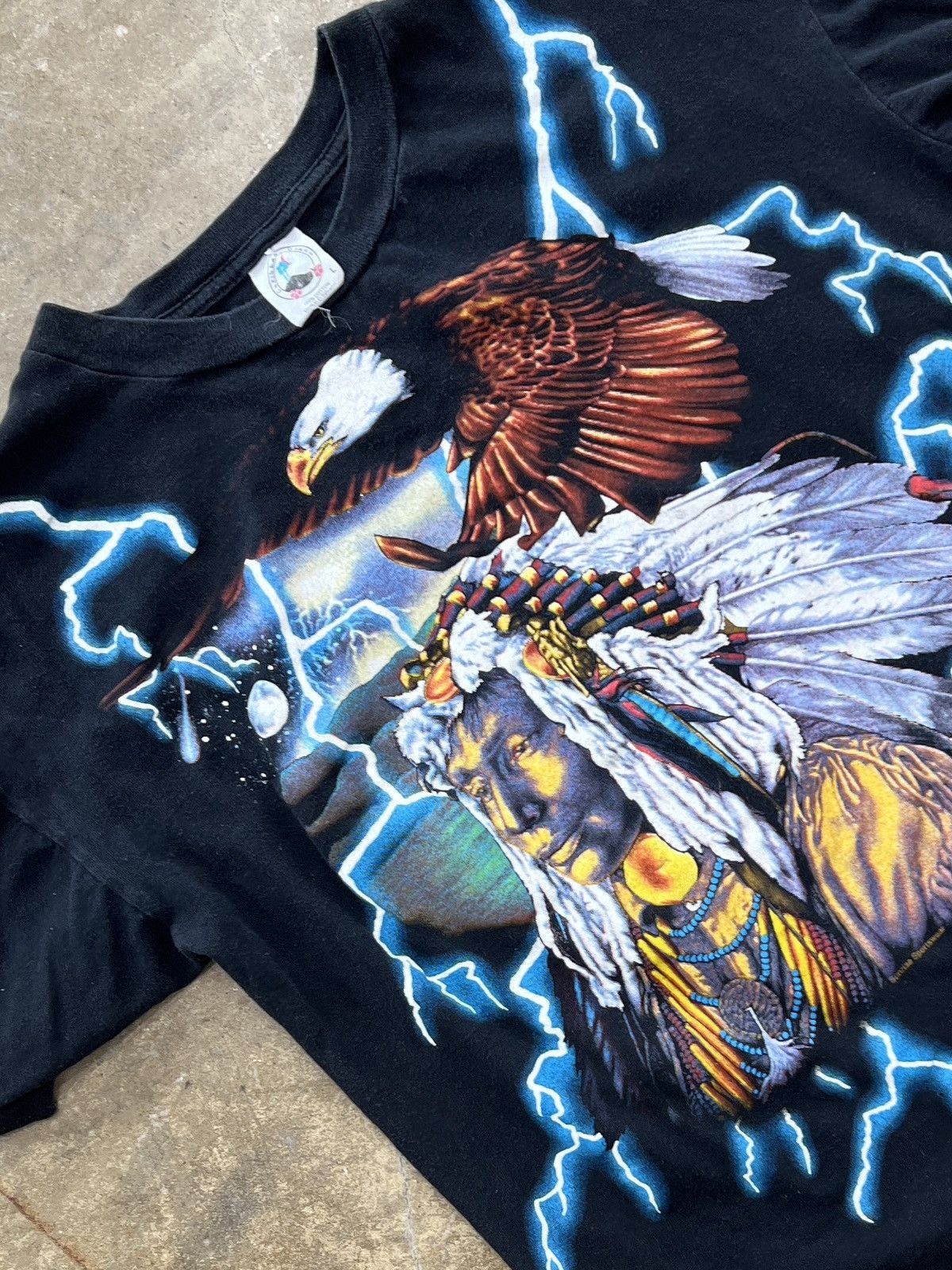 Vintage Vintage American Thunder USA Native Eagle Lightning Large Size US L / EU 52-54 / 3 - 1 Thumbnail
