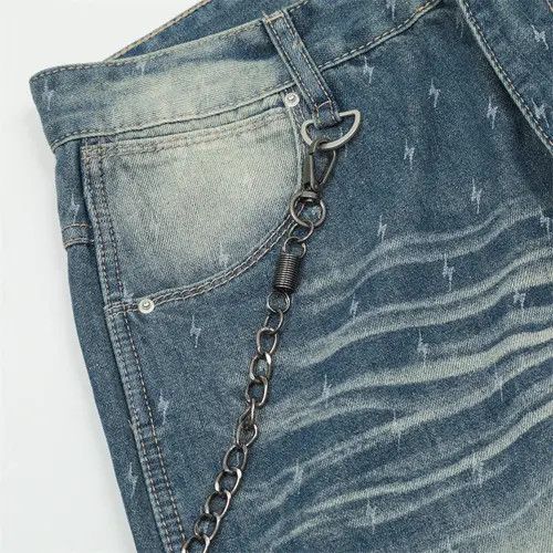 VIBE Men's trendy lightning distressed washed jeans Size US 32 / EU 48 - 6 Thumbnail
