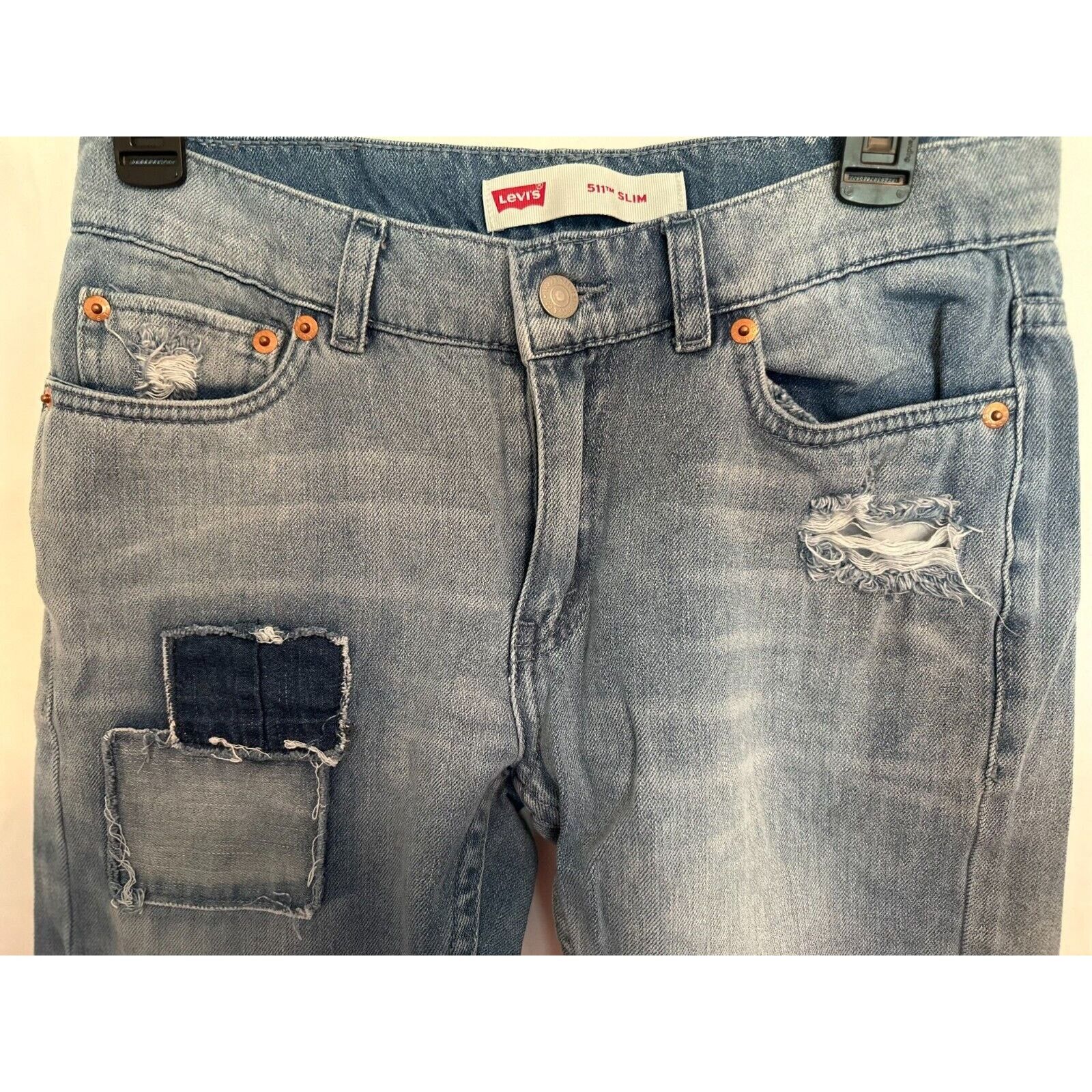 Levi's Levi's 511 Slim Jeans 16 reg28x28, patches Distressed, 80s ! Size US 28 / EU 44 - 9 Thumbnail