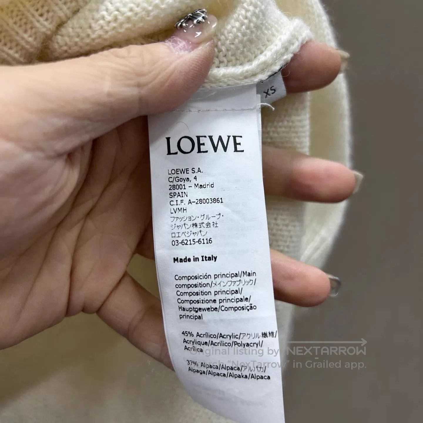 Loewe White Oversized Long Sleeve Knit Sweater. Size US XS / EU 42 / 0 - 4 Thumbnail