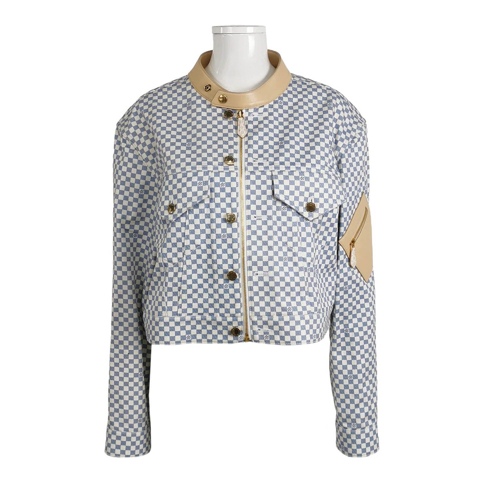 Louis Vuitton Louis Vuitton Checkerboard Leather Trim Jacket Size 42 Size M / US 6-8 / IT 42-44 - 1 Thumbnail