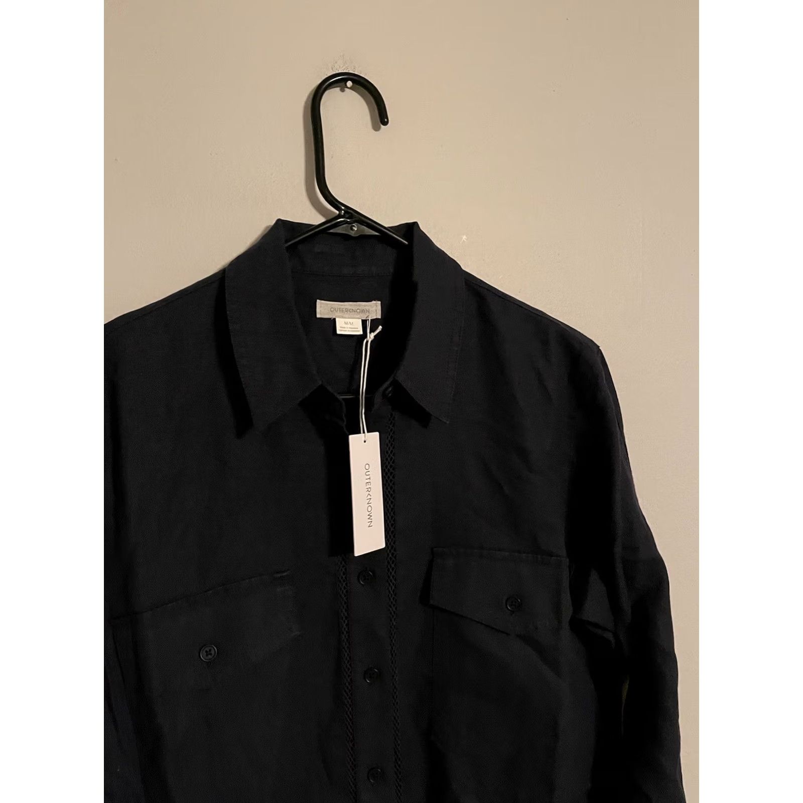 Outerknown Outerknown Navy Blue Lace Trim Linen Organic Cotton Shirt Dress M Womens Size M / US 6-8 / IT 42-44 - 2 Thumbnail