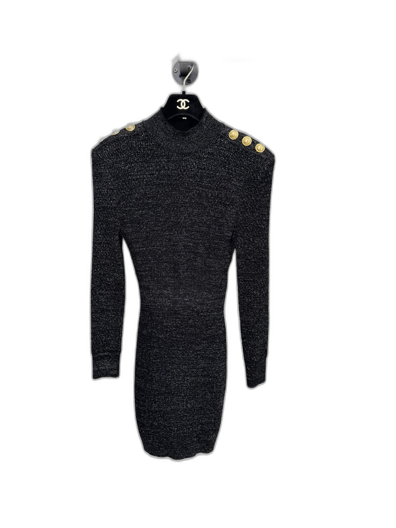 Balmain Knit Dress with Unique Button Detail