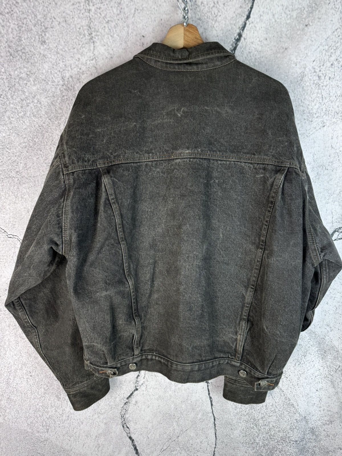 Vintage Vintage 90s Heavy Denim Trucker Jacket Made In USA Rare Hype Size US L / EU 52-54 / 3 - 2 Thumbnail